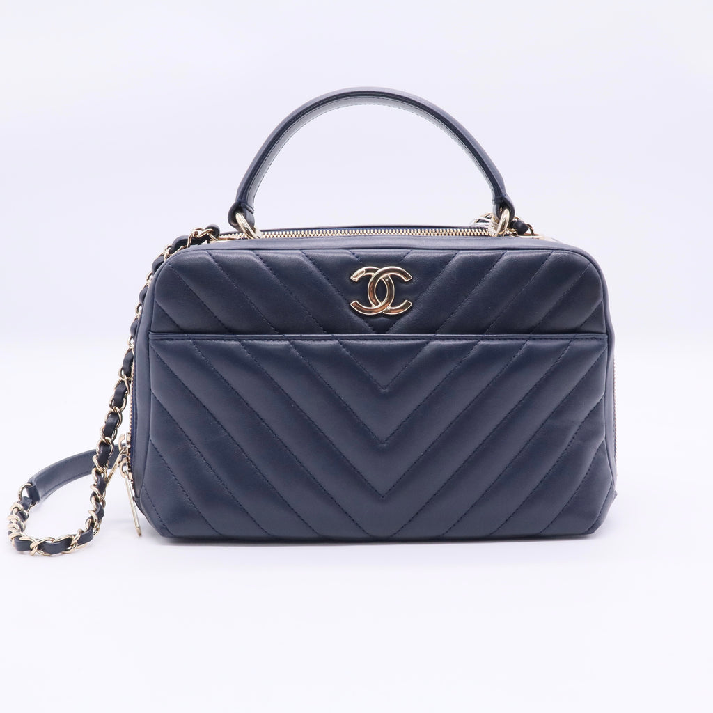 Trendy CC Bowling Bag Chevron Lambskin Medium Twins LDJ3328