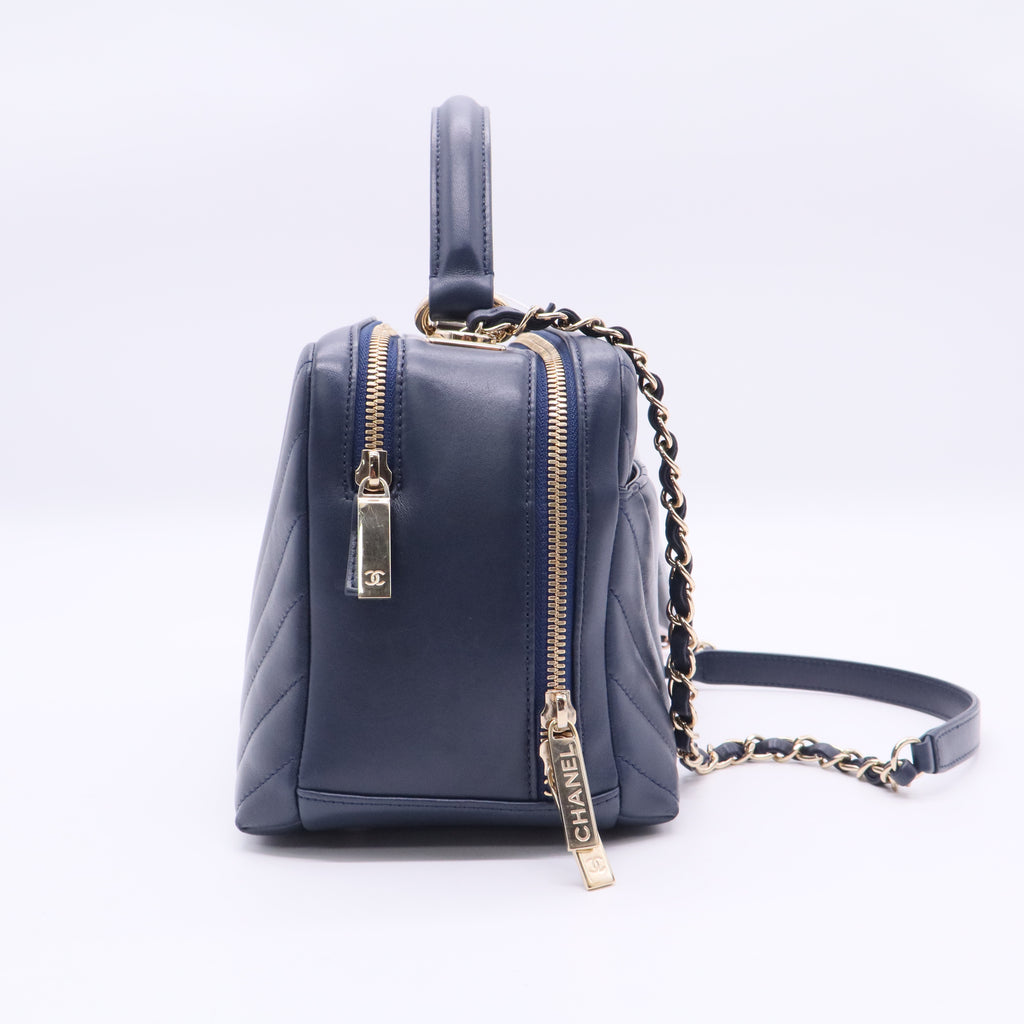 Trendy CC Bowling Bag Chevron Lambskin Medium Twins LDJ3328