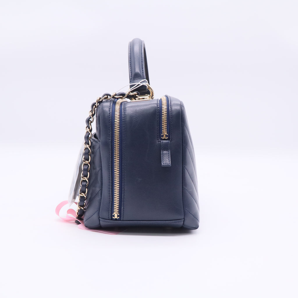 Trendy CC Bowling Bag Chevron Lambskin Medium Twins LDJ3328