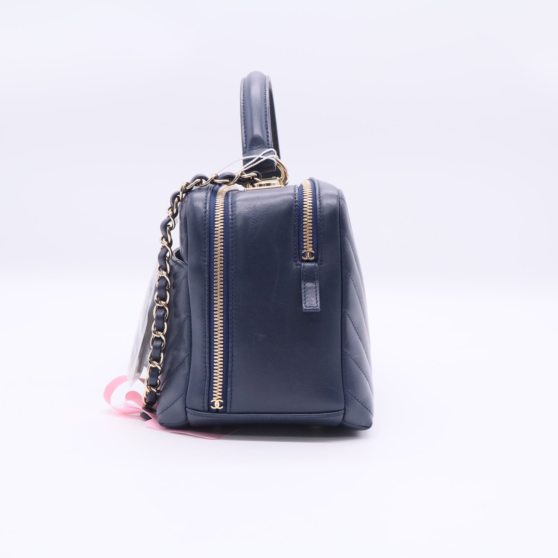 Trendy CC Bowling Bag Chevron Lambskin Medium Twins LDJ3328