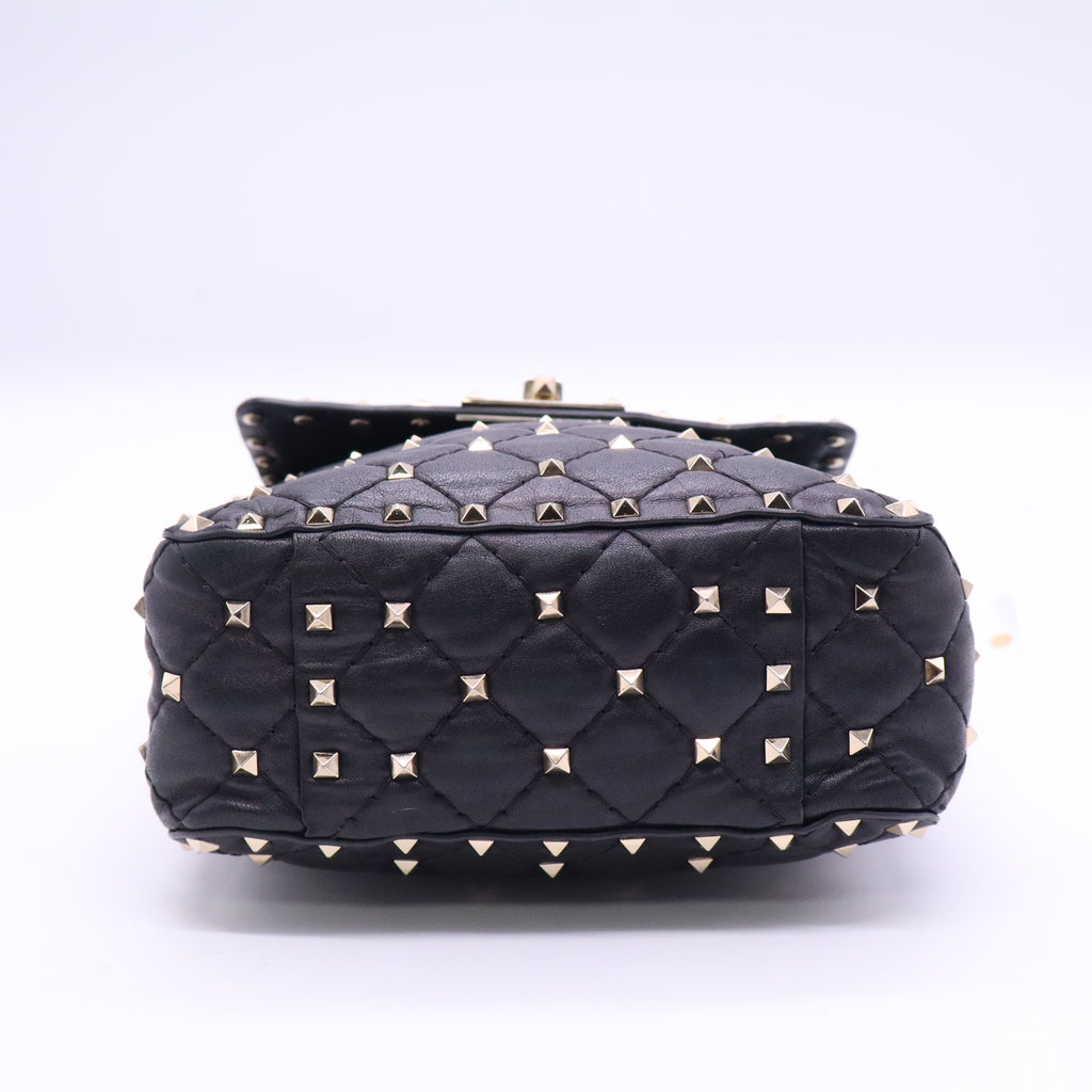 Vertical Rockstud Spike Flap Bag Quilted Leather Medium B21720