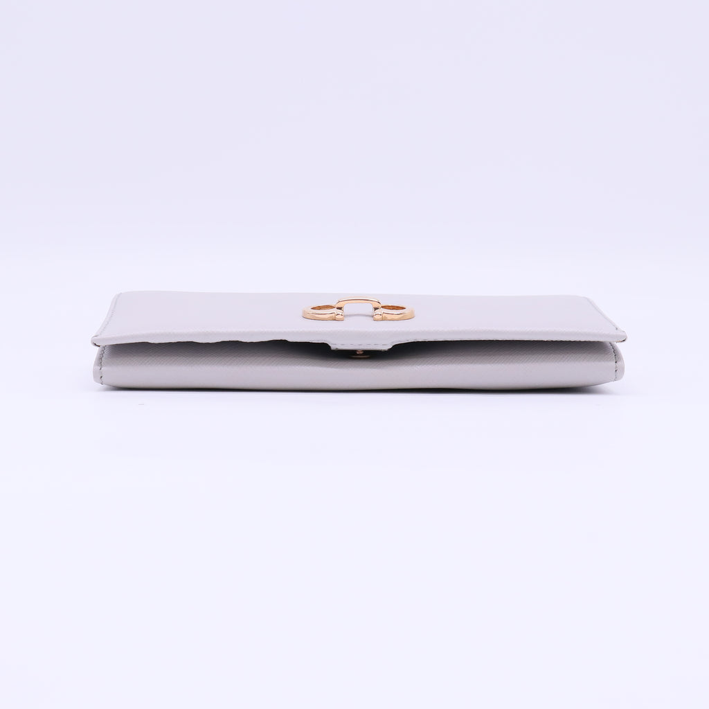 Ferragamo Gancini Icona Saffiano Flap Wallet W22348