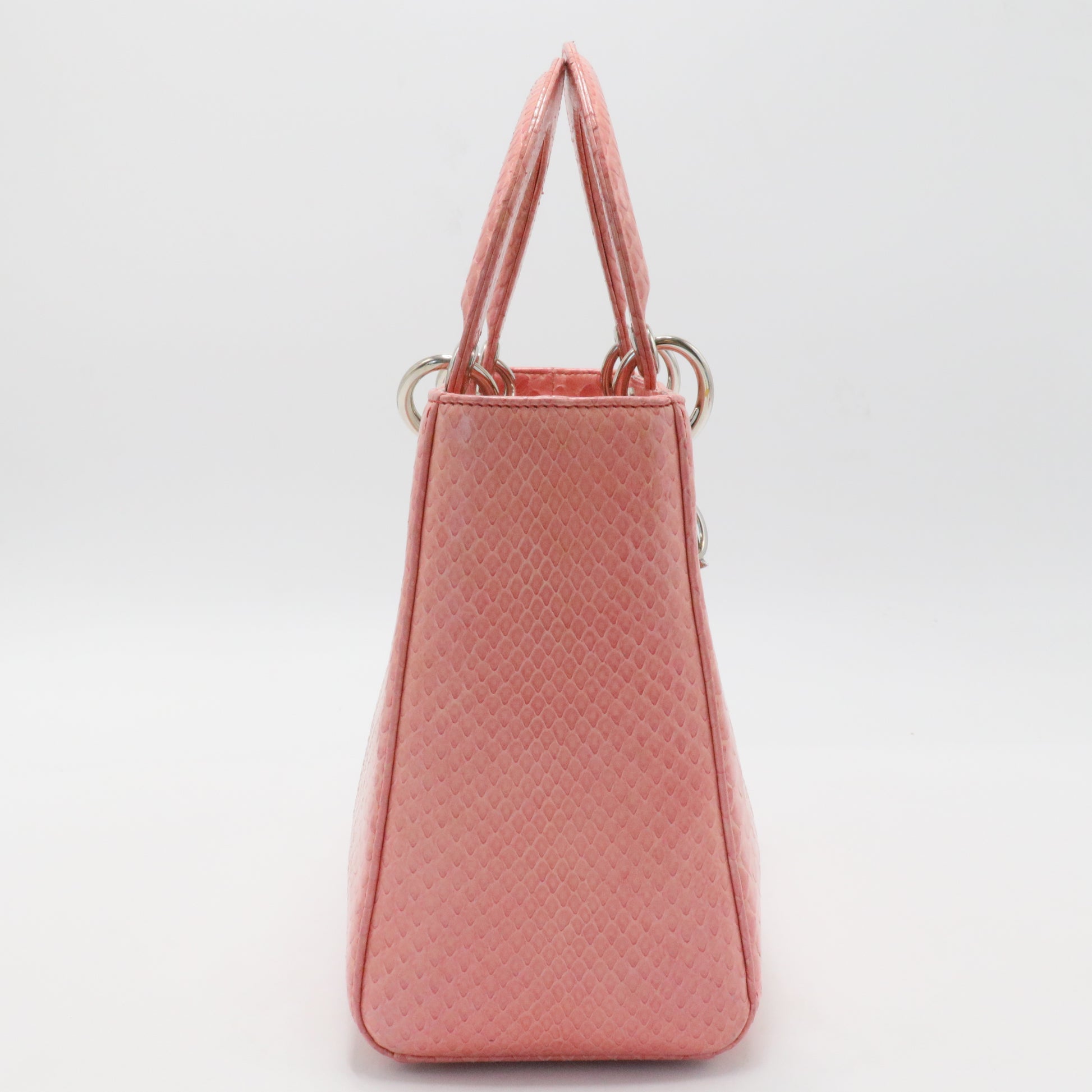 Pink Snakeskin Leather Medium Lady Dior Tote