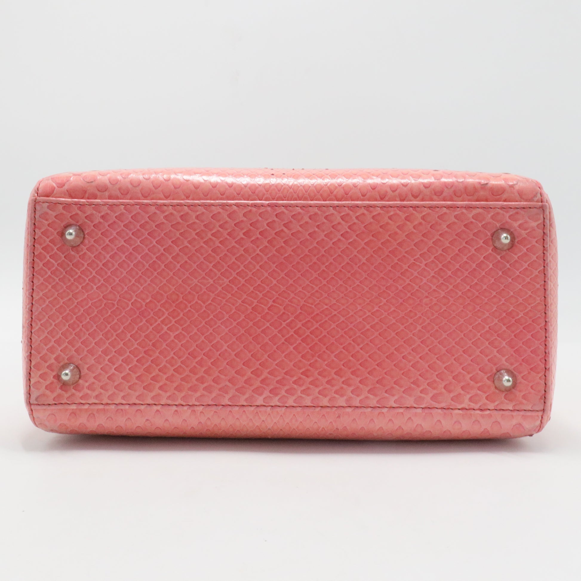 Pink Snakeskin Leather Medium Lady Dior Tote