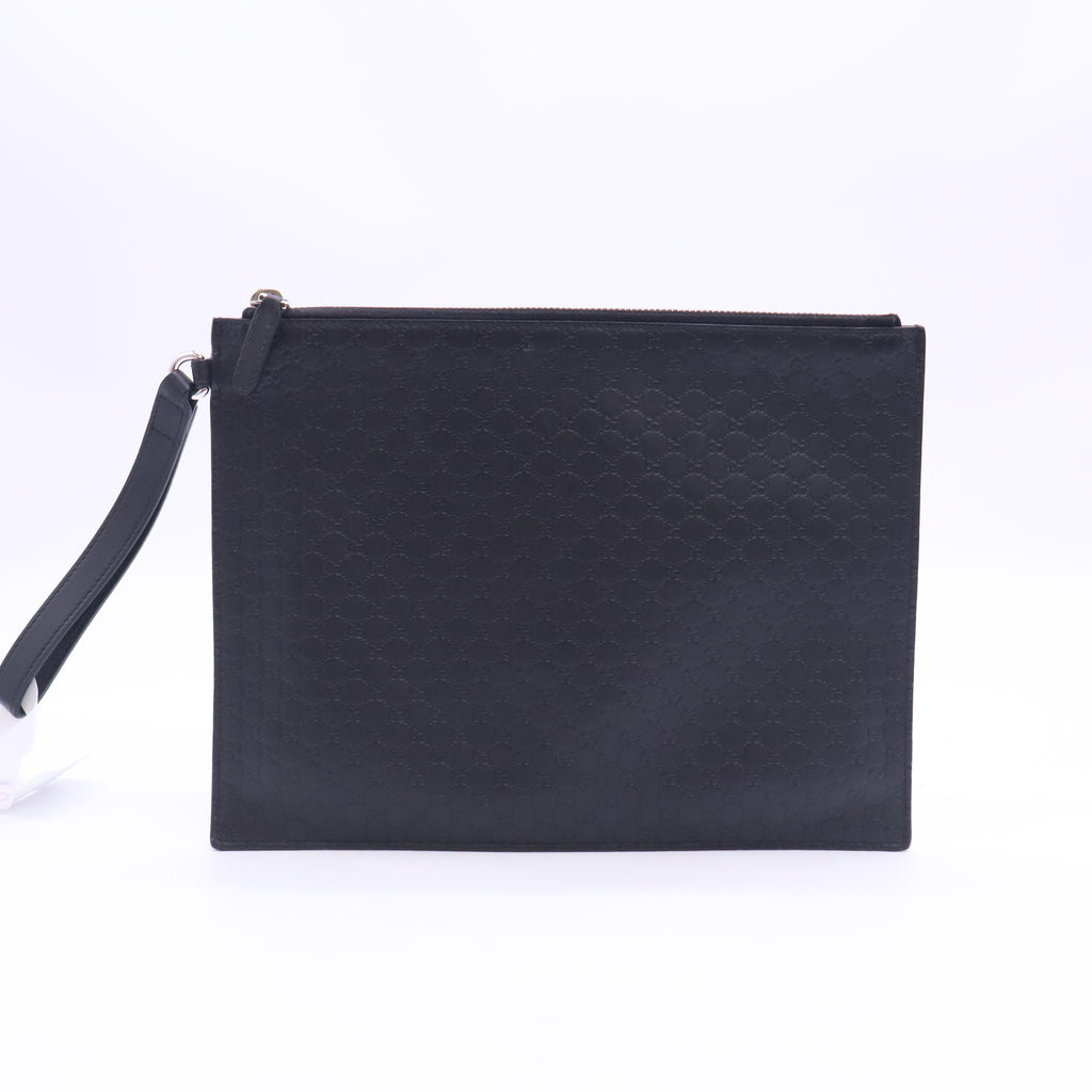 Gucci Microguccissima Leather Wristlet Clutch Pouch W23436