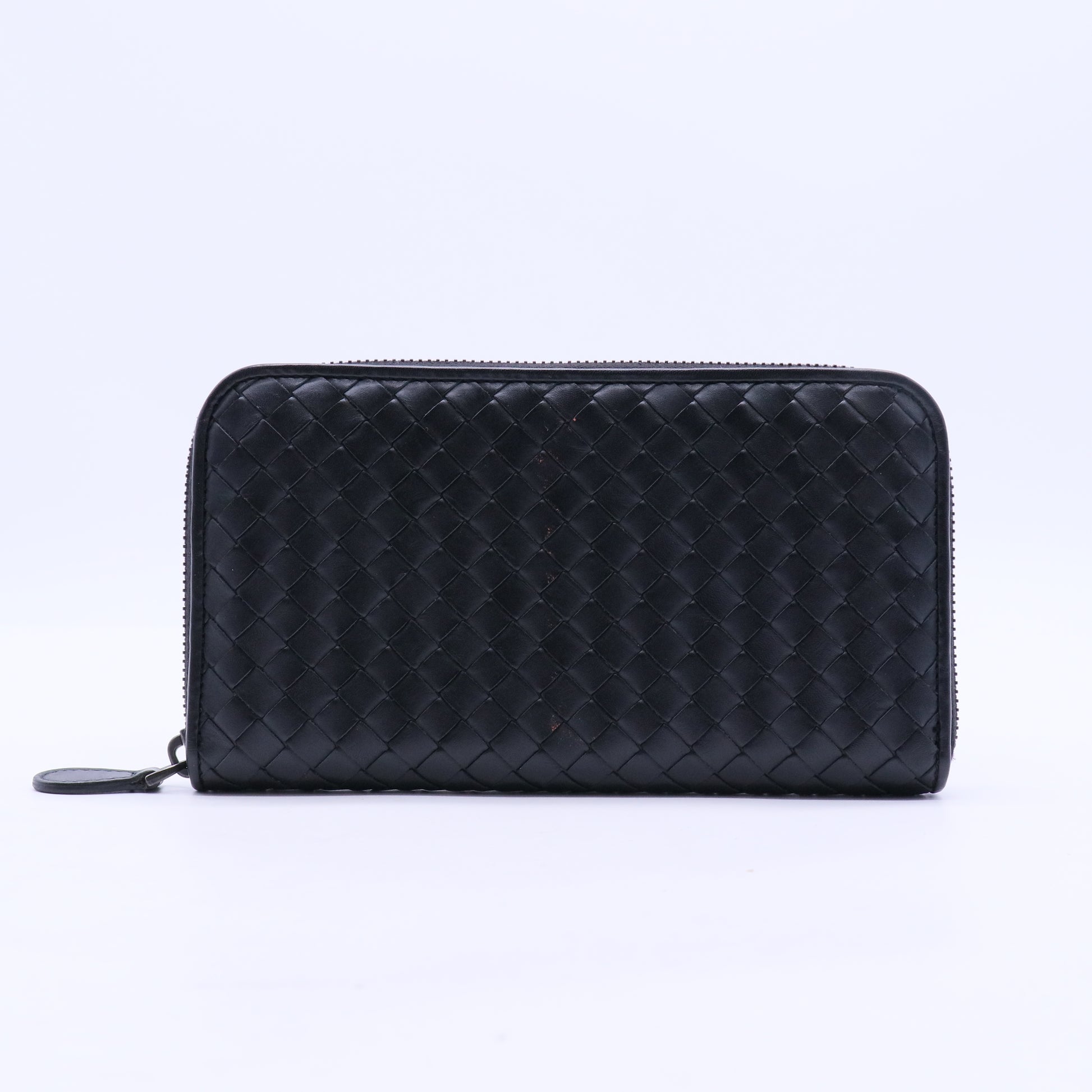 Nappa Intrecciato Zip Around Wallet Black W20126