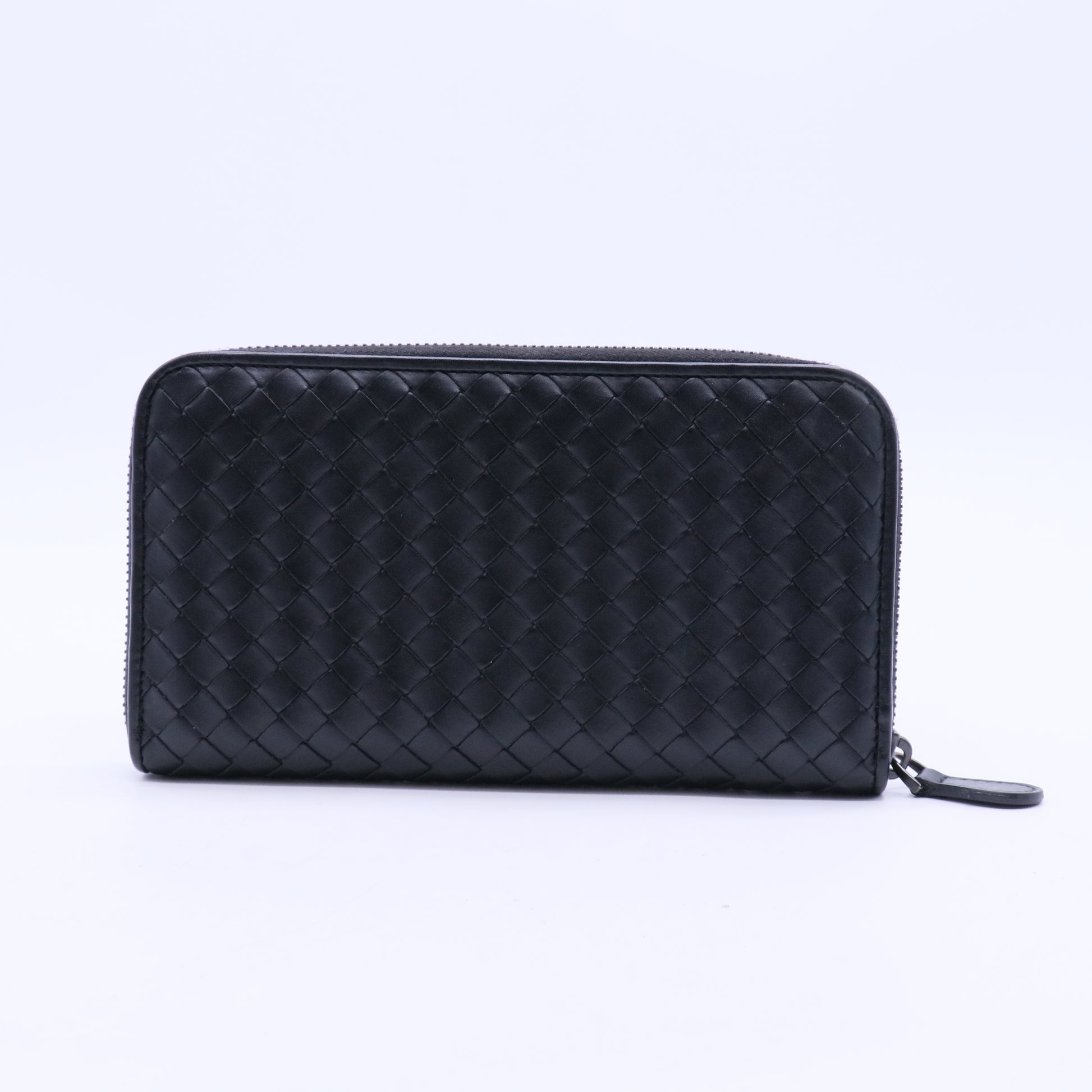 Nappa Intrecciato Zip Around Wallet Black W20126