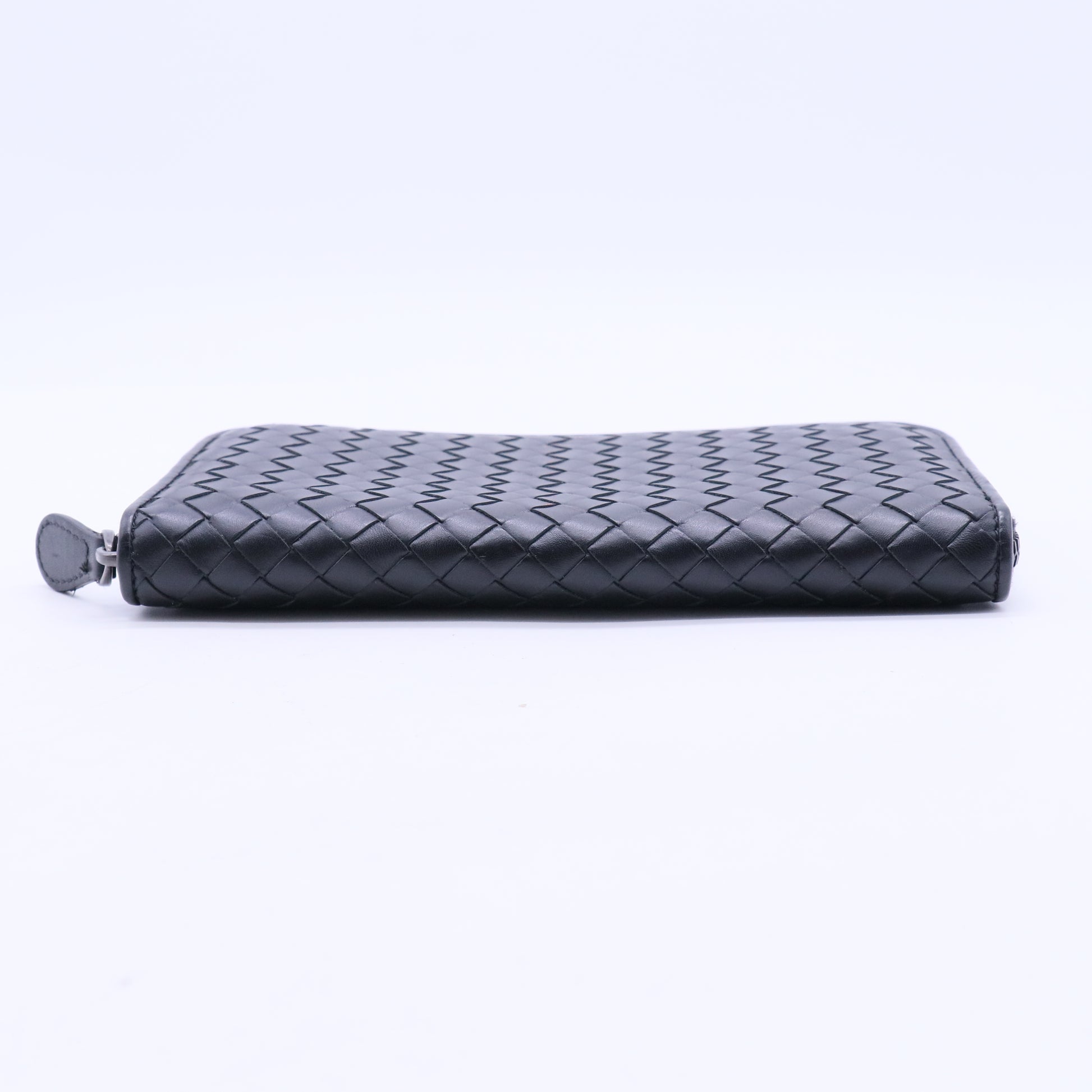 Nappa Intrecciato Zip Around Wallet Black W20126