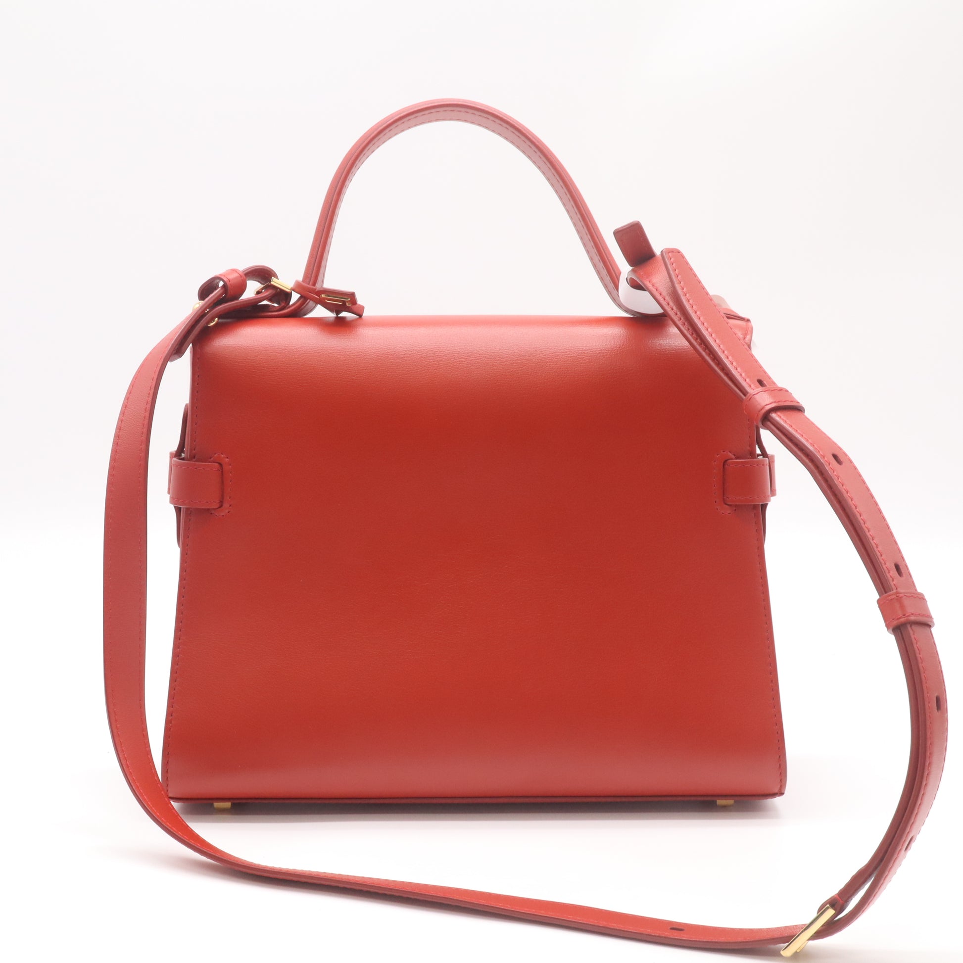 Delvaux Tempête MM Bag in Red Smooth Calfskin Leather B22726