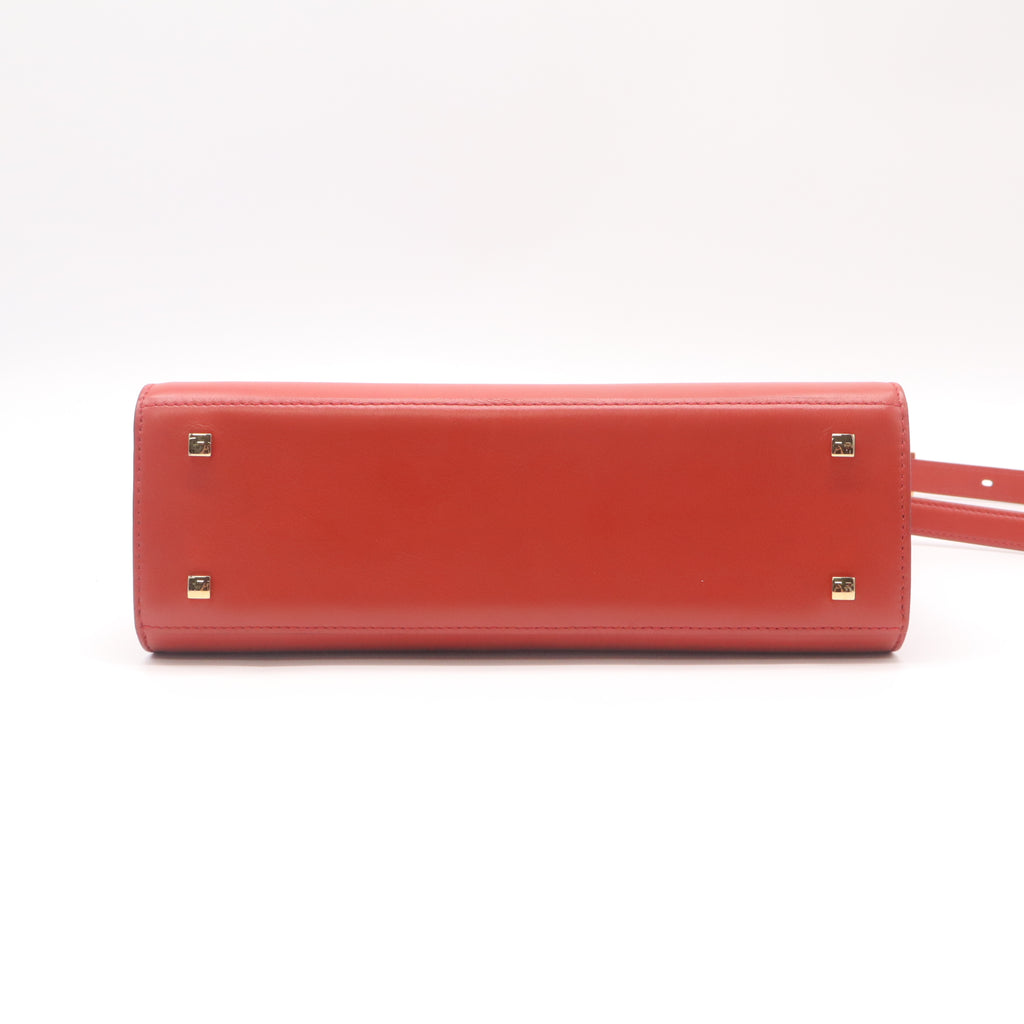 Delvaux Tempête MM Bag in Red Smooth Calfskin Leather B22726