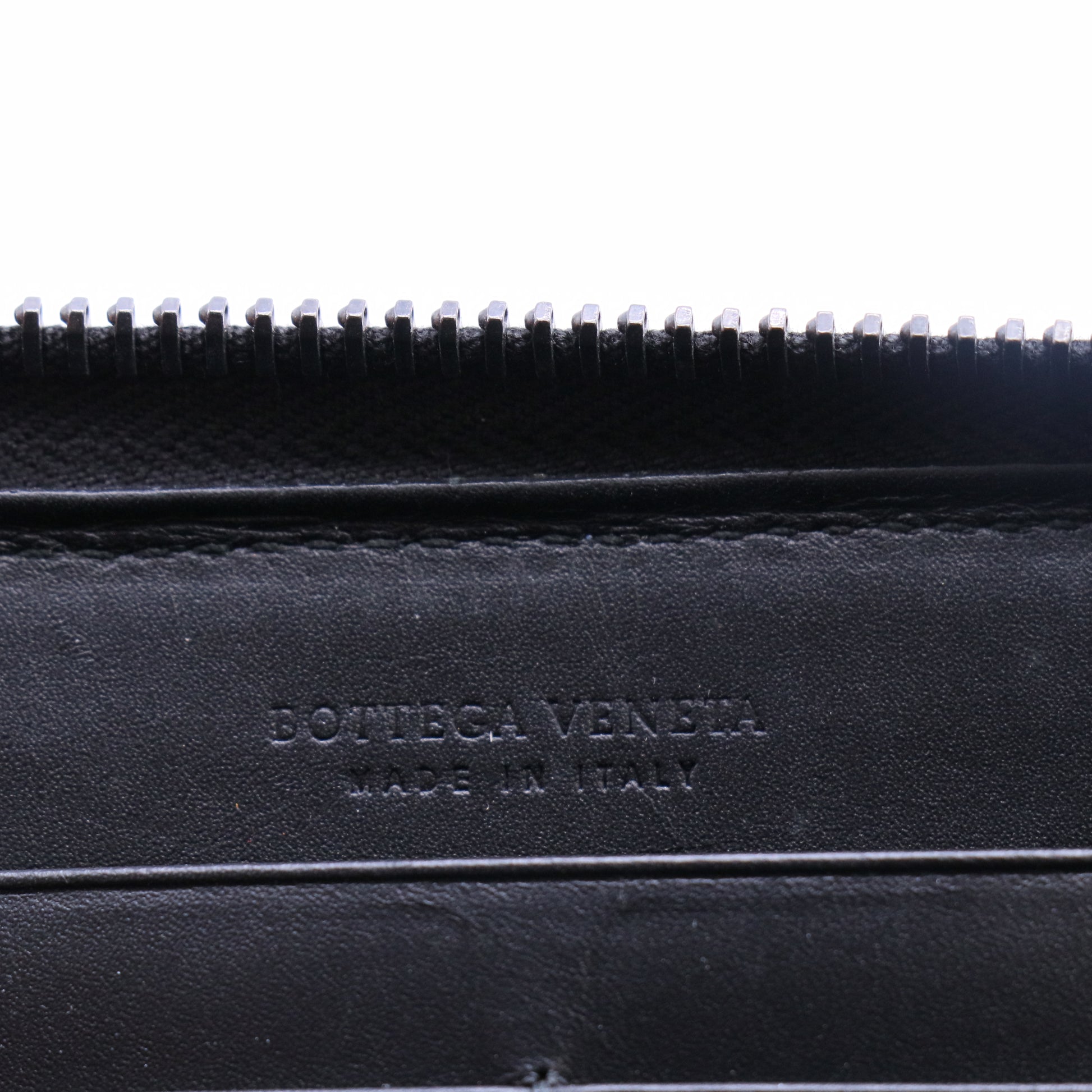 Nappa Intrecciato Zip Around Wallet Black W20126