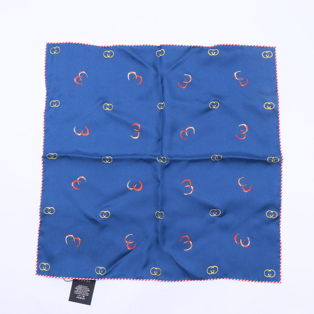 Interlocking G Silk Scarf Blue W20093