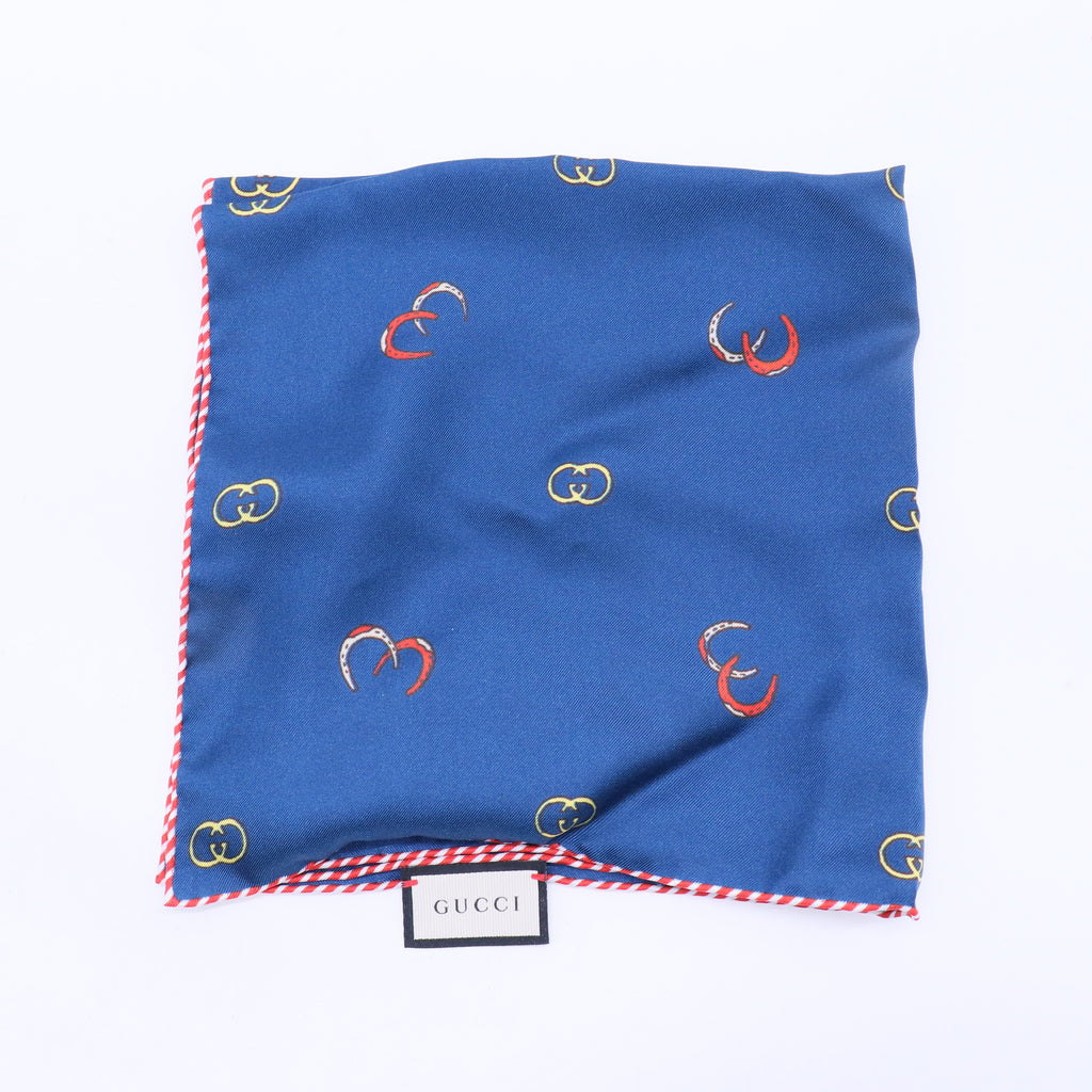 Interlocking G Silk Scarf Blue W20093