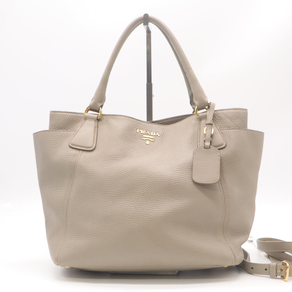 Prada Vitello Daino Side-Pocket Tote Bag B22001