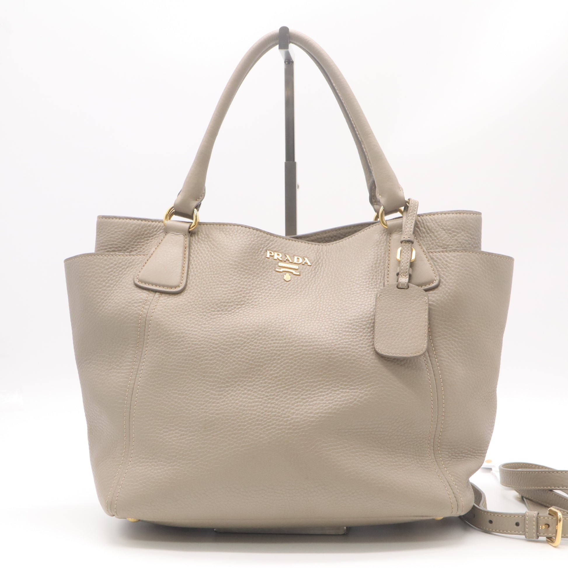 Prada Vitello Daino Side-Pocket Tote Bag B22001