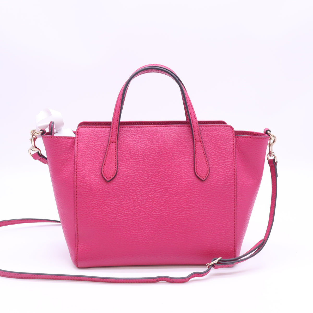 Dollar Calfskin Mini Swing Top Handle Bag Peonia Flower B24234