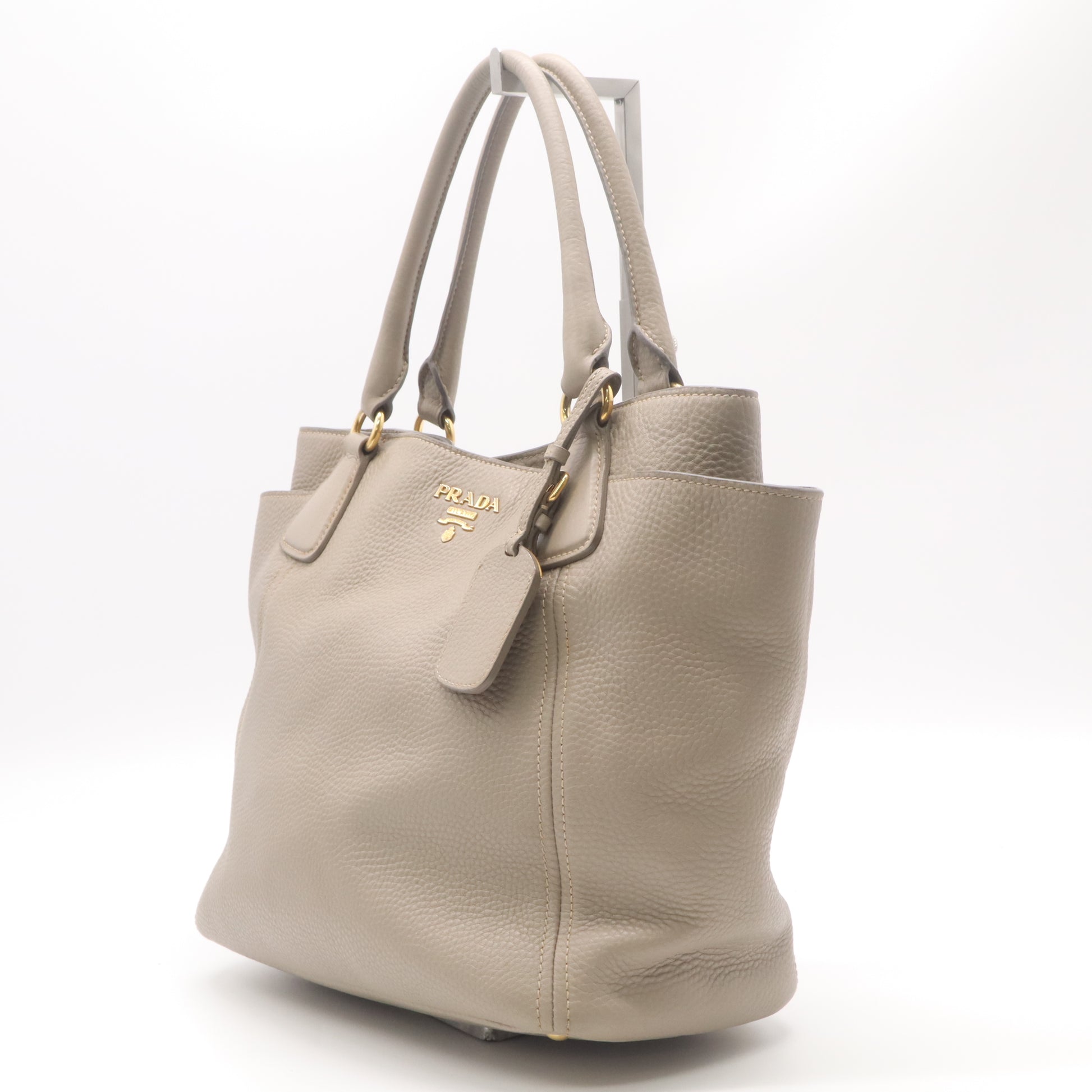 Prada Vitello Daino Side-Pocket Tote Bag B22001