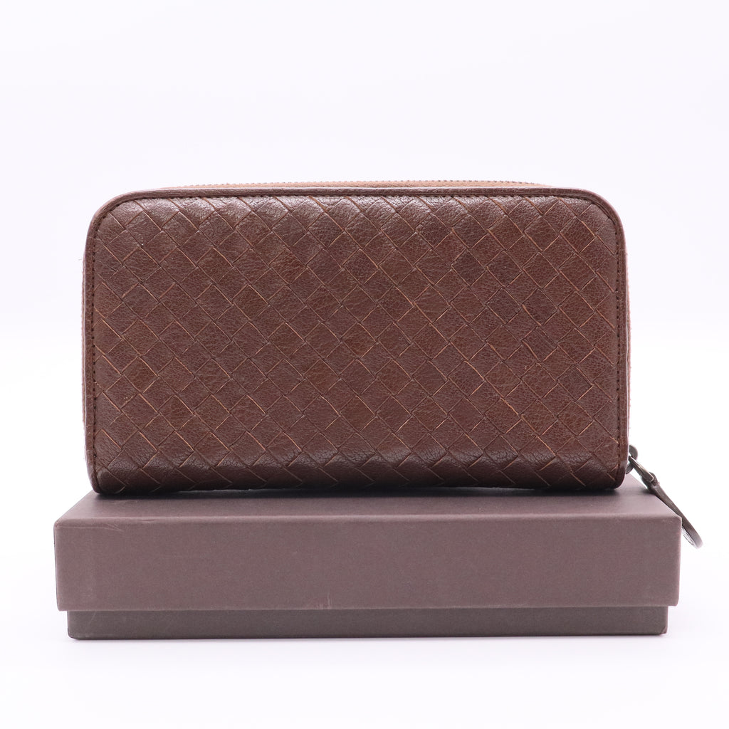 Bottega Veneta Intrecciato Zip Intrecciato Weave Wallet Twins
