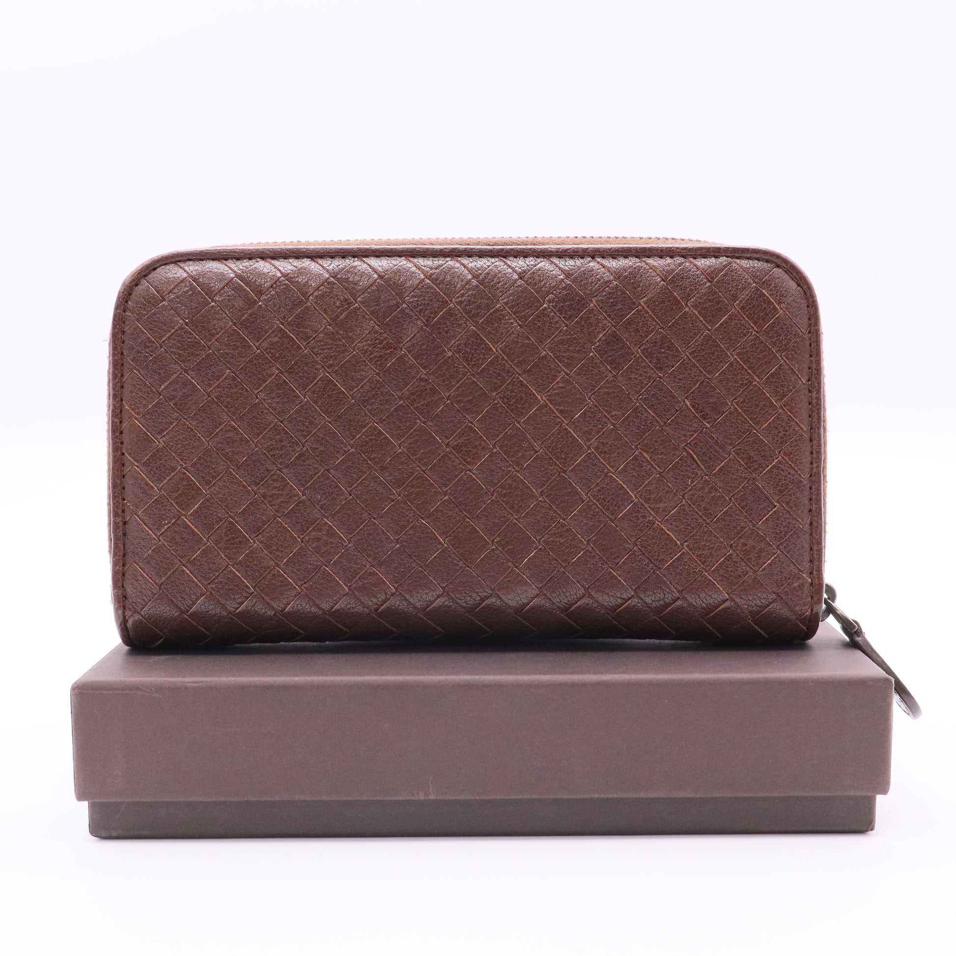 Bottega Veneta Intrecciato Zip Intrecciato Weave Wallet Twins