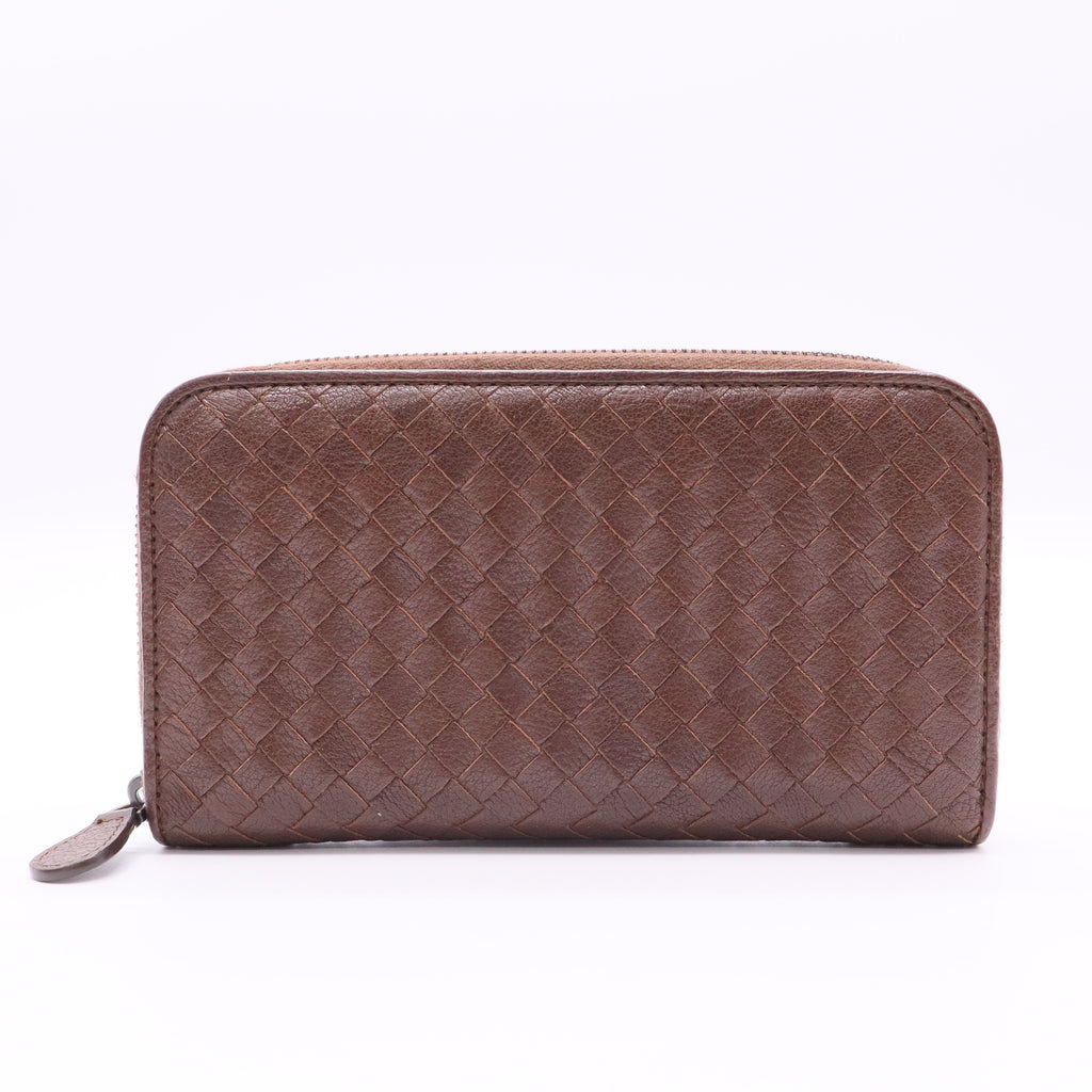 Bottega Veneta Intrecciato Zip Intrecciato Weave Wallet Twins