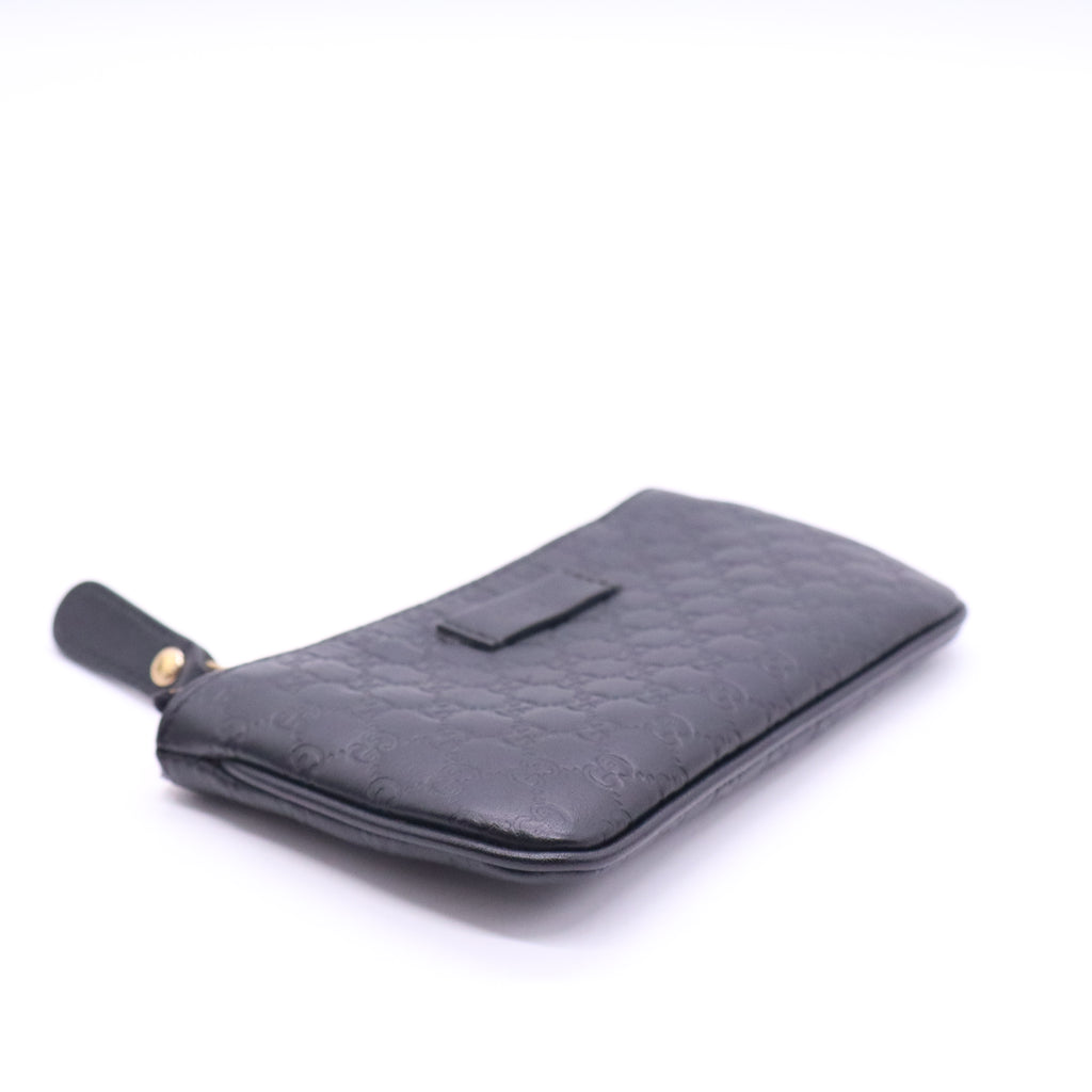 Gucci Microguccissima Key Ring Coin Case Black W20872