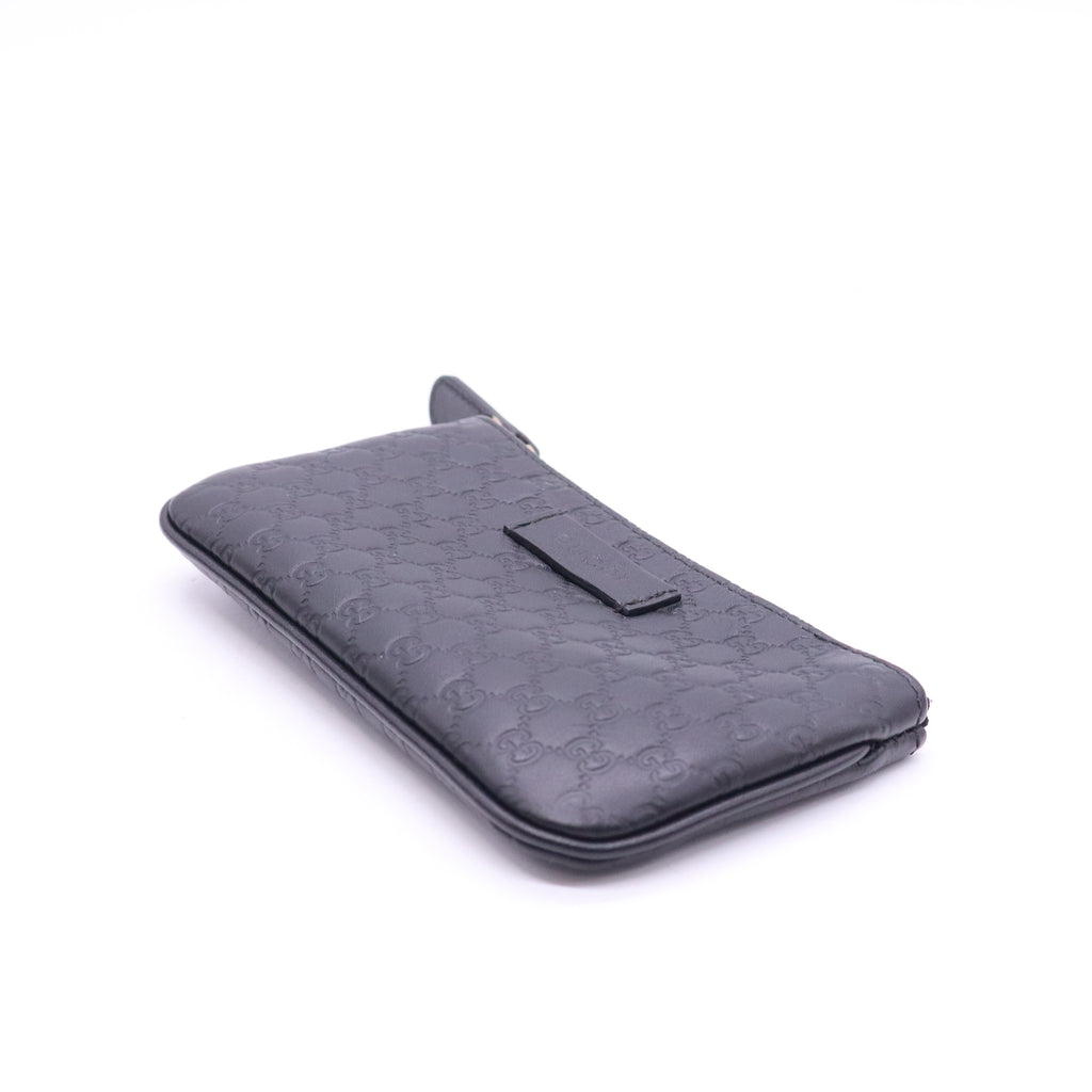 Gucci Microguccissima Key Ring Coin Case Black W20872