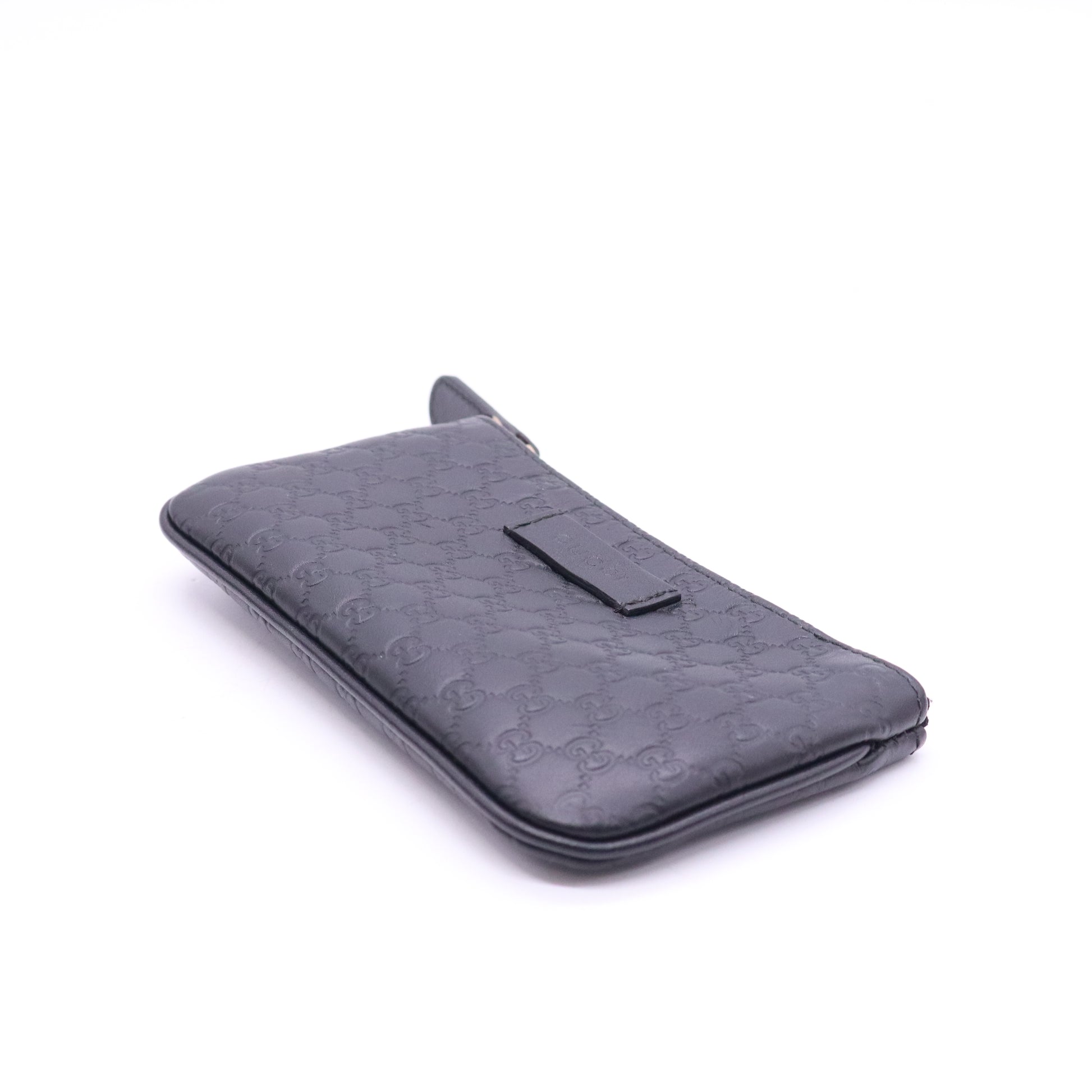 Gucci Microguccissima Key Ring Coin Case Black W20872