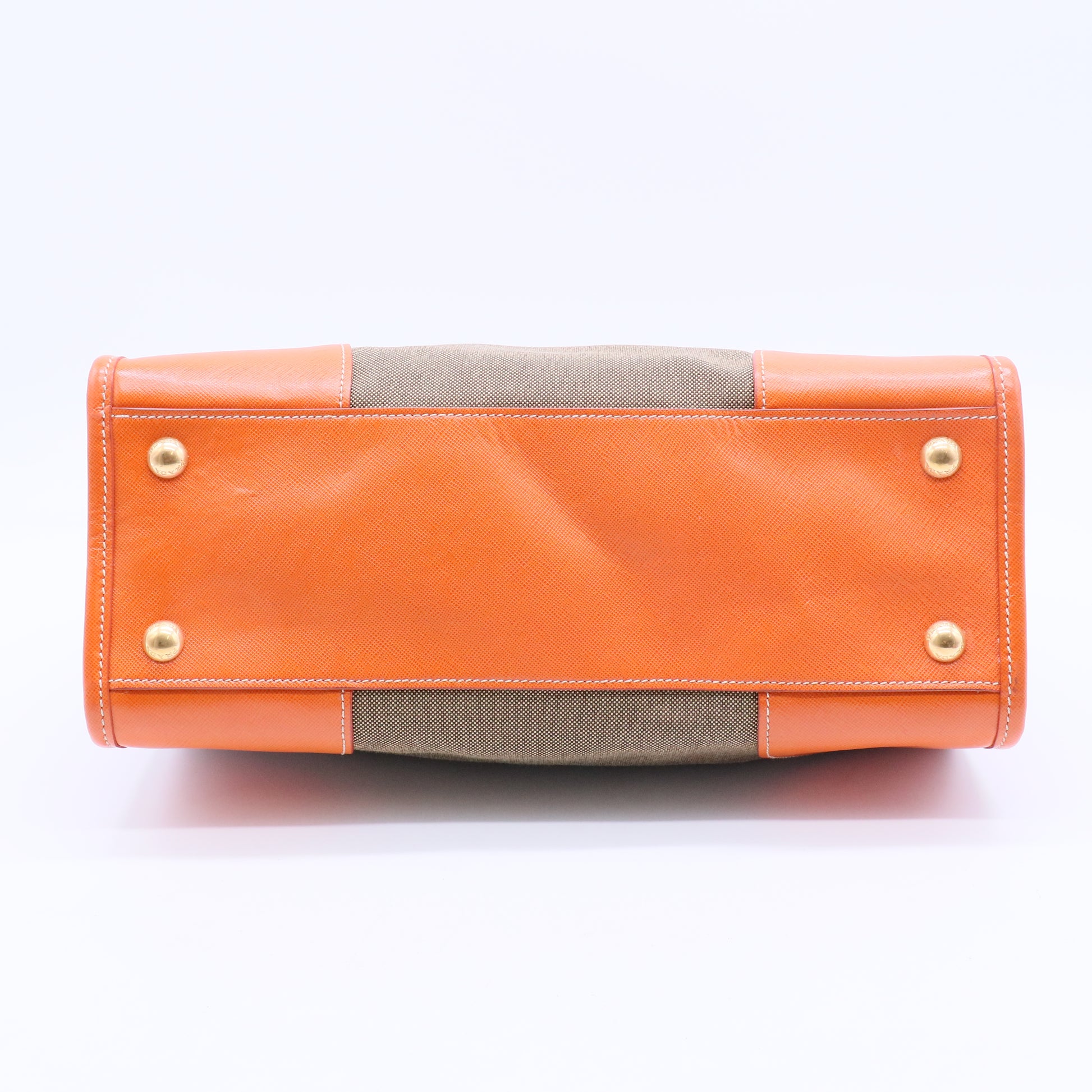 Saffiano Trimmed Canvas Canapa Logo Double Zip B20019
