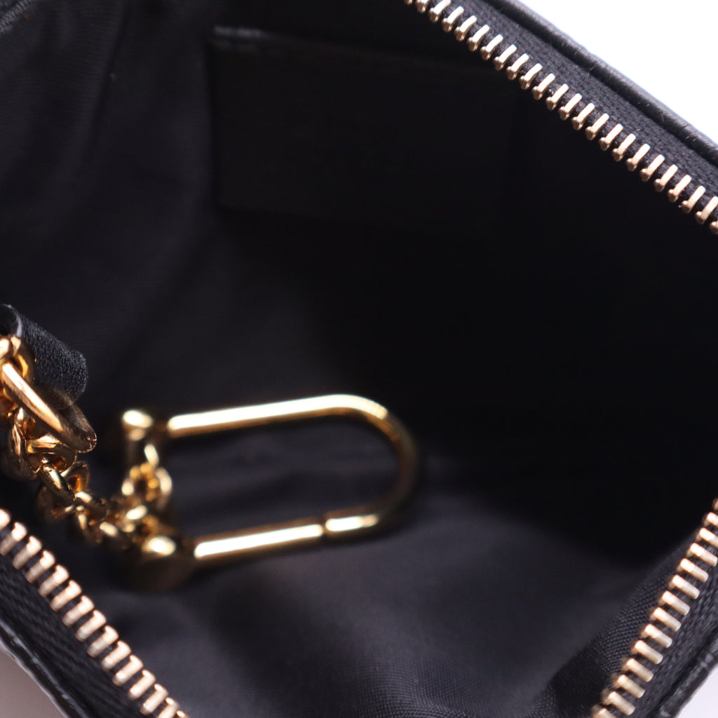 Gucci Microguccissima Key Ring Coin Case Black W20872