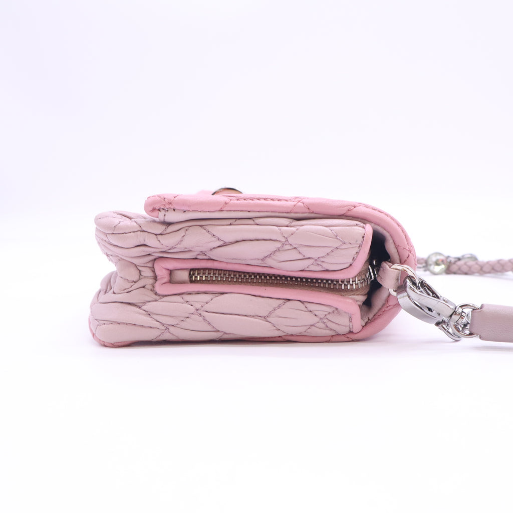 Miu Miu Nappa Matelassé Crystal Chain Shoulder Bag B24572