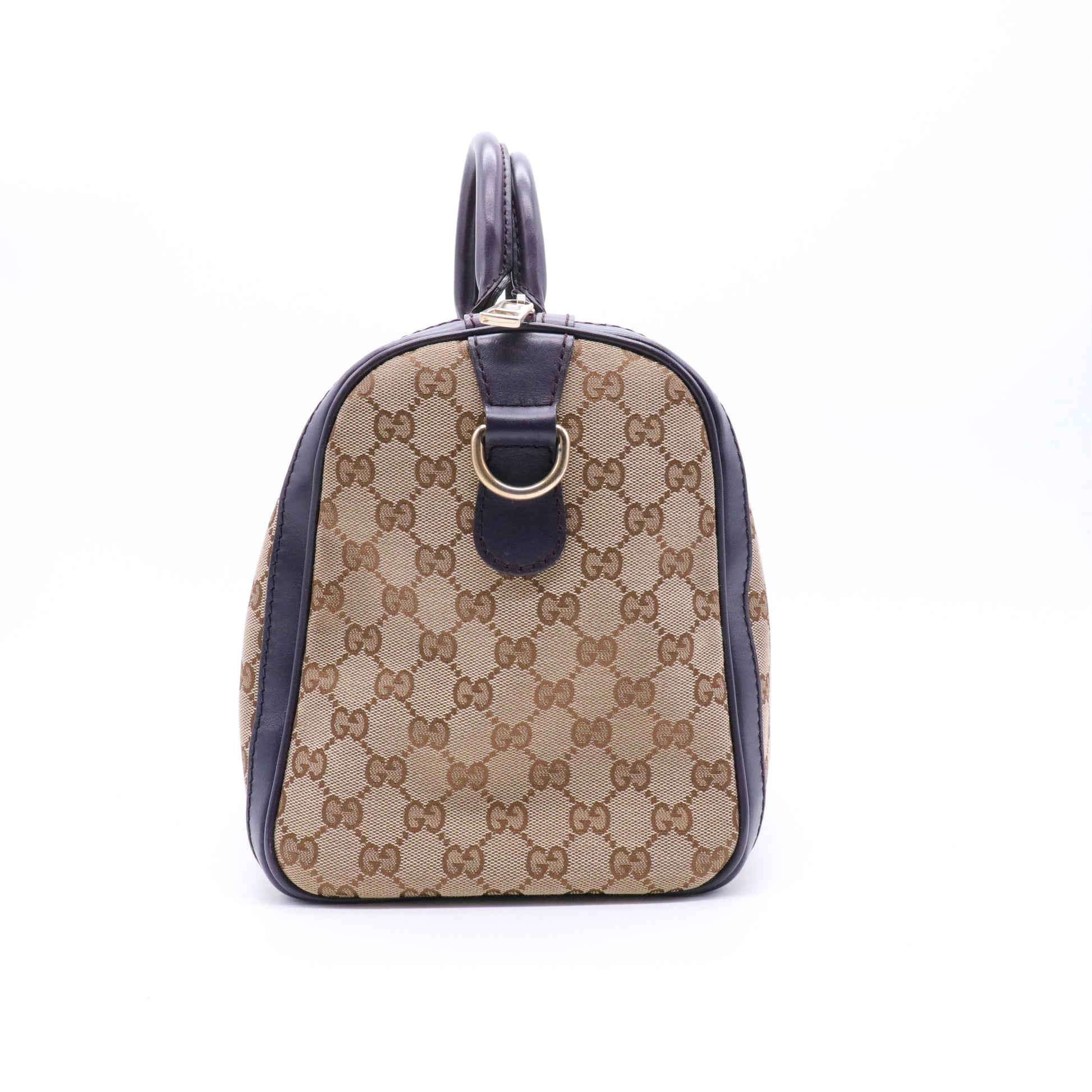 Brown GG Canvas Web Joy Boston Bag Beige twins