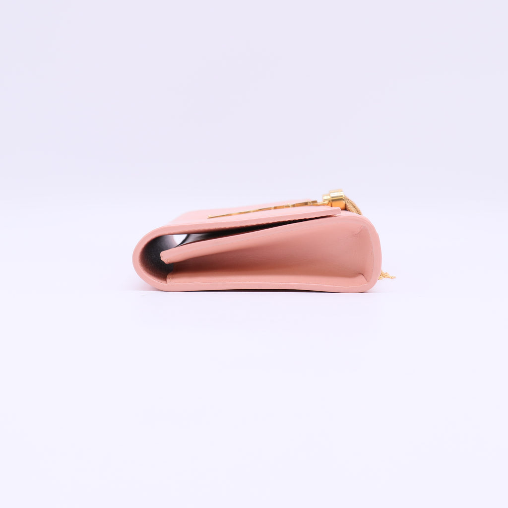Saint Laurent Peach Leather Kate Tassel Clutch B22604