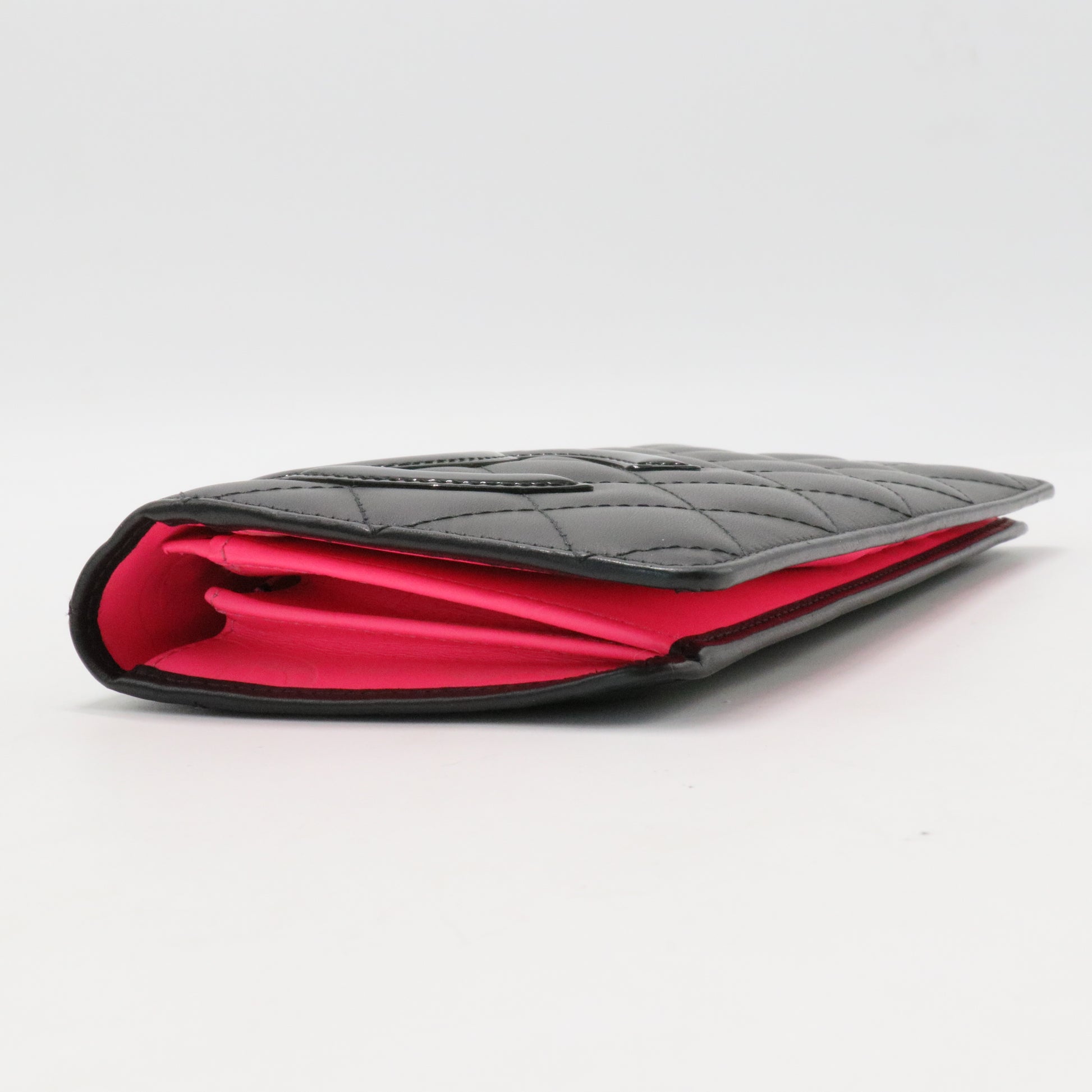 Calfskin Quilted Cambon Yen Wallet