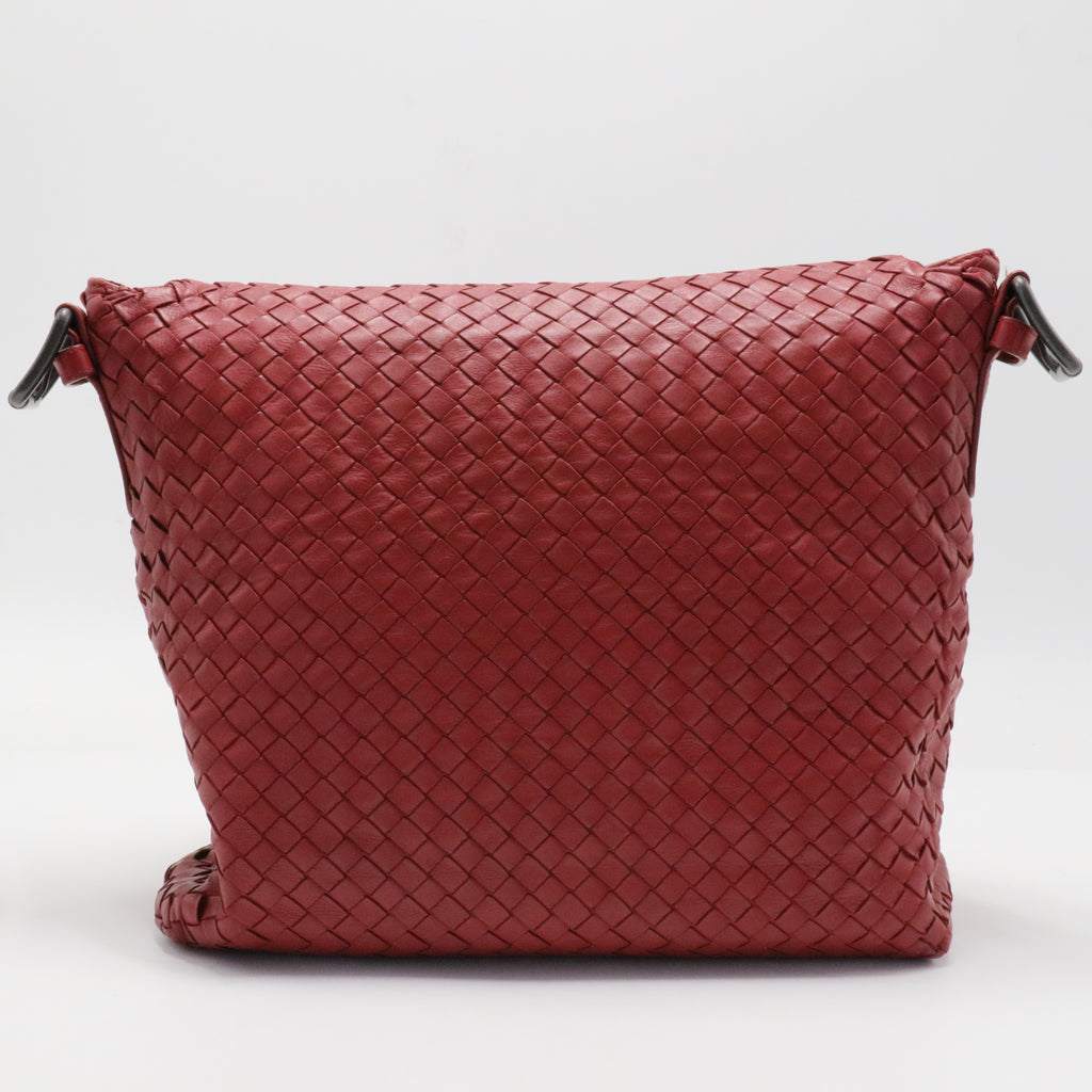 Square Flap Messenger Bag Intrecciato Nappa Medium