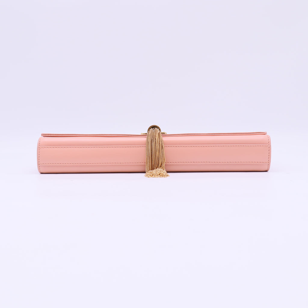 Saint Laurent Peach Leather Kate Tassel Clutch B22604