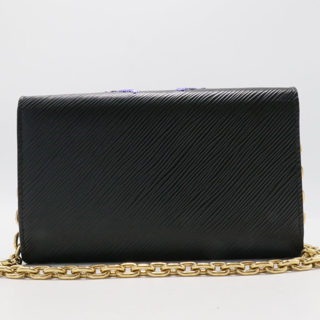 Epi Sequin Bird Twist Wallet Black