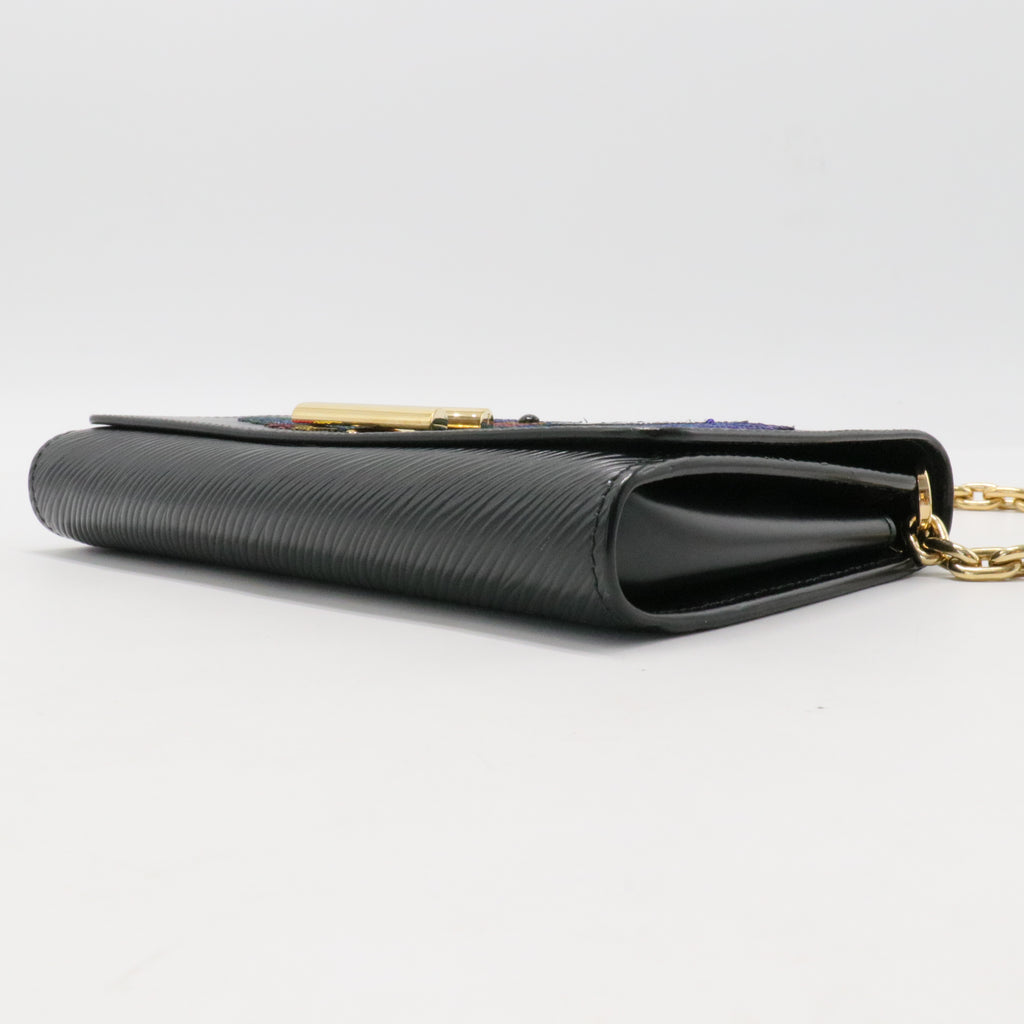 Epi Sequin Bird Twist Wallet Black