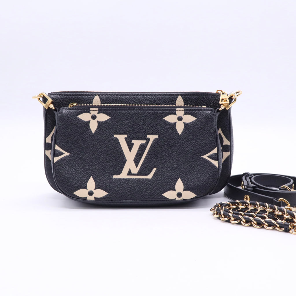 Bi-Color Black/Cream Monogram Empreinte Leather Multi Accessories Pochette Bag twins LDJ3348