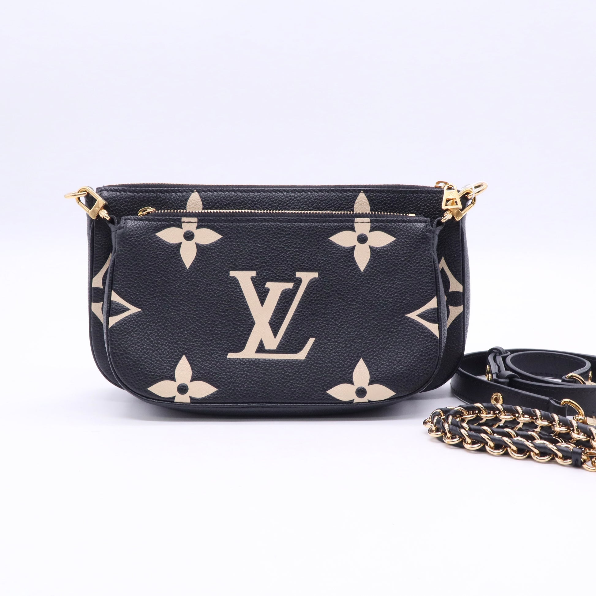 Bi-Color Black/Cream Monogram Empreinte Leather Multi Accessories Pochette Bag twins LDJ3348