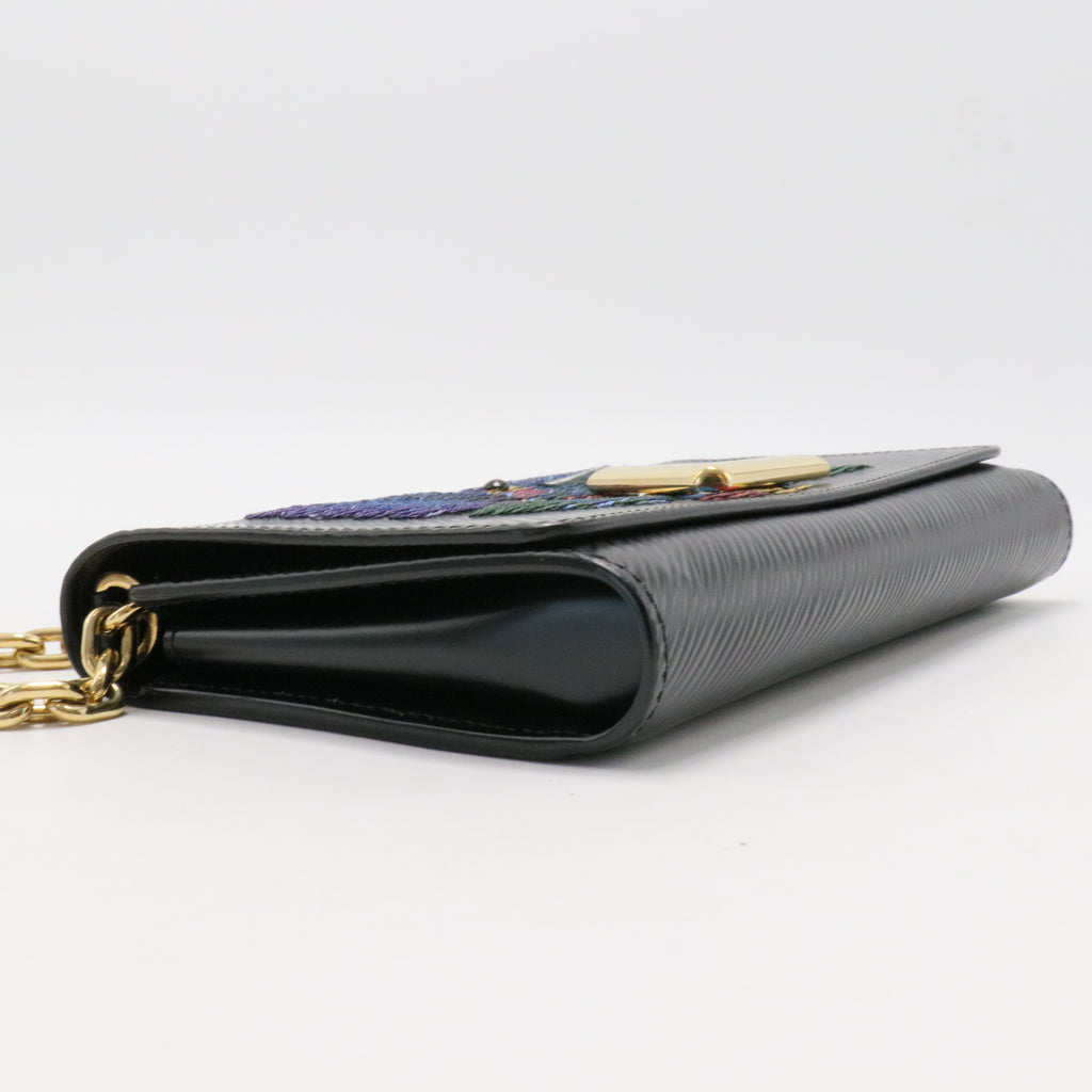 Epi Sequin Bird Twist Wallet Black