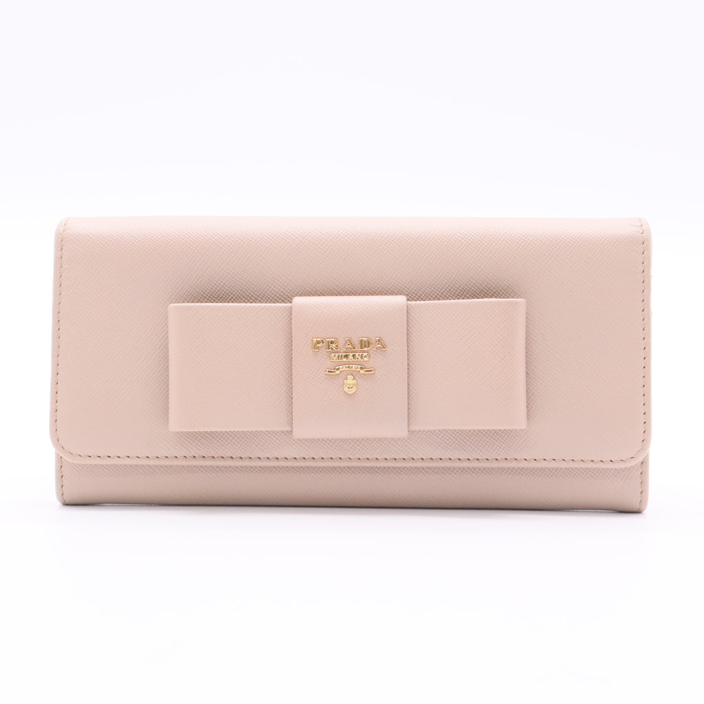 Orchidea Saffiano Leather Continental Bow Wallet twins