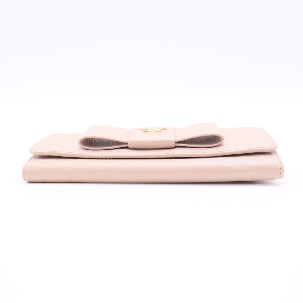 Orchidea Saffiano Leather Continental Bow Wallet twins