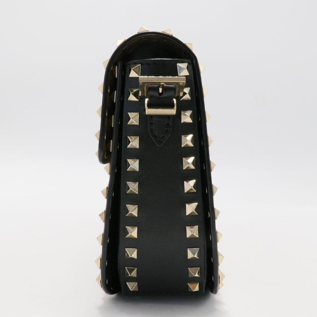 Vitello Medium Rockstud Flap Saddle Bag Nocciola for Gisel