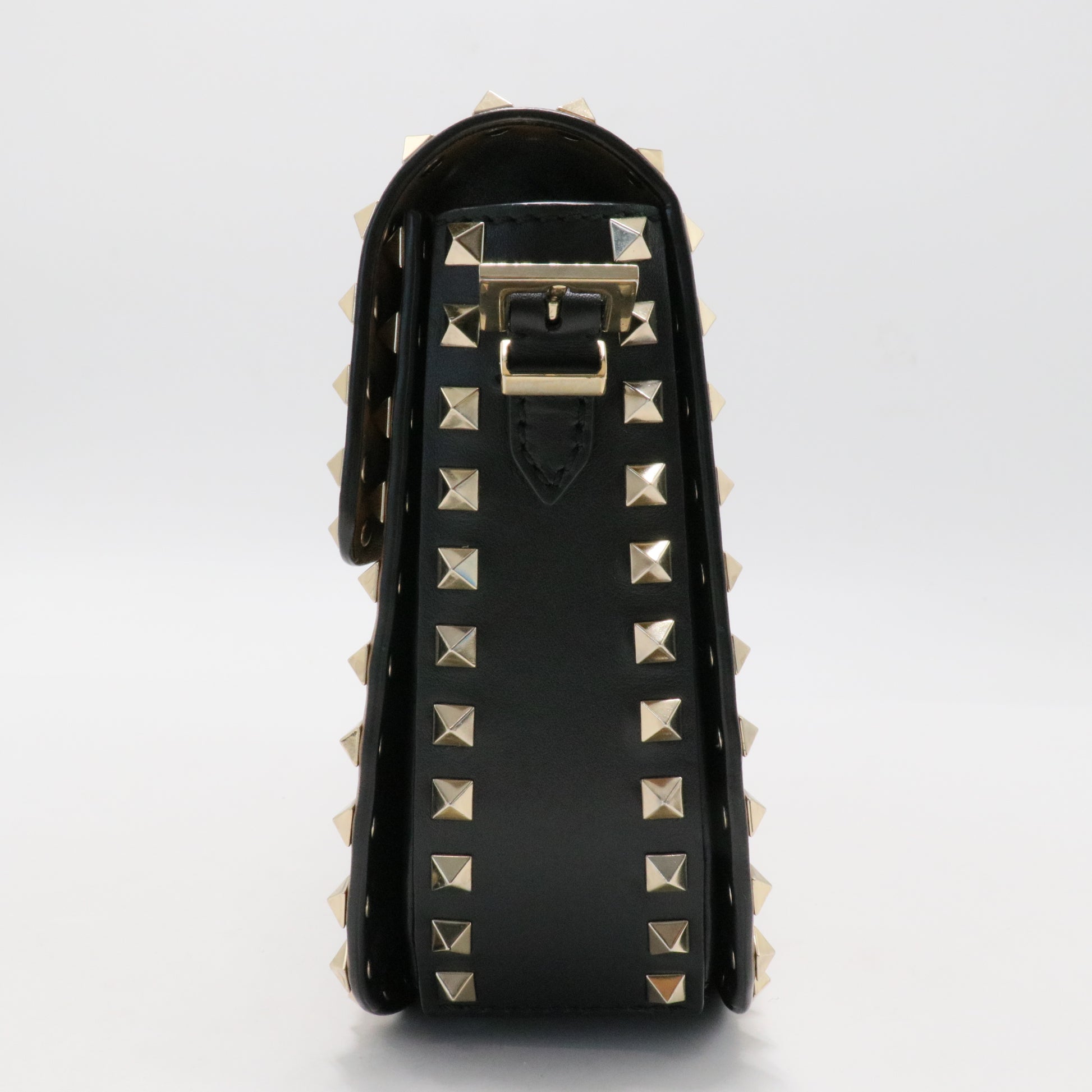 Vitello Medium Rockstud Flap Saddle Bag Nocciola for Gisel