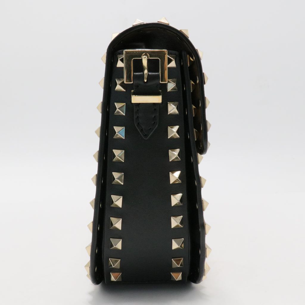 Vitello Medium Rockstud Flap Saddle Bag Nocciola for Gisel