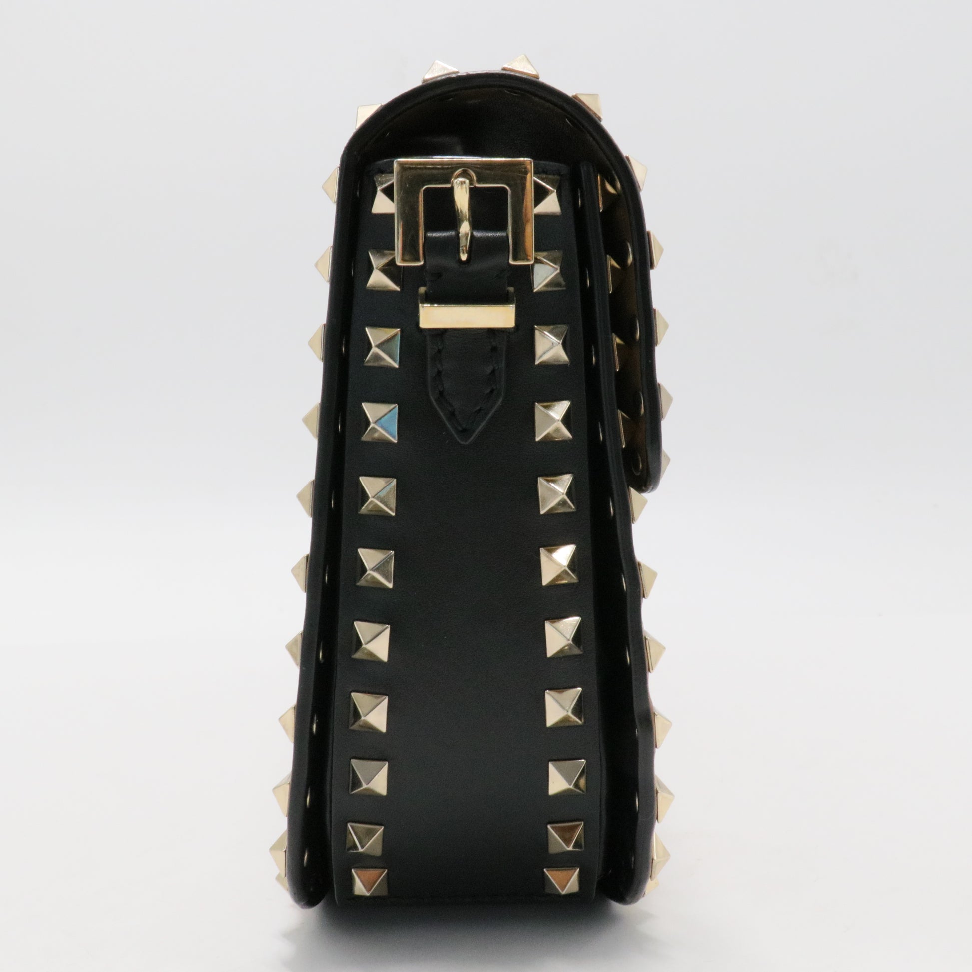 Vitello Medium Rockstud Flap Saddle Bag Nocciola for Gisel