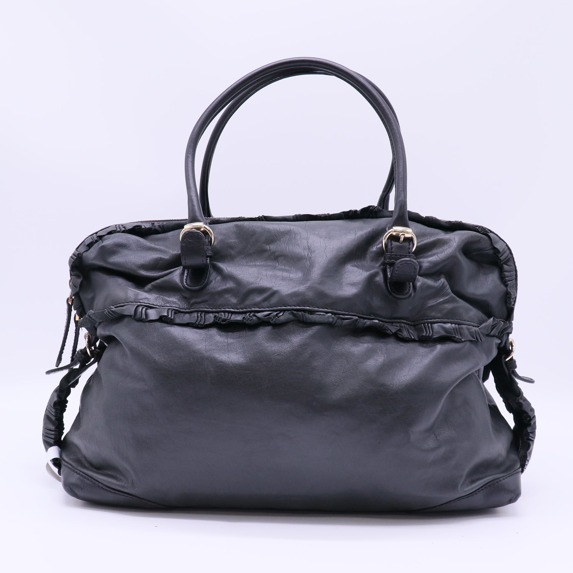 Gucci Sabrina Ruffled Leather Satchel Bag B21353
