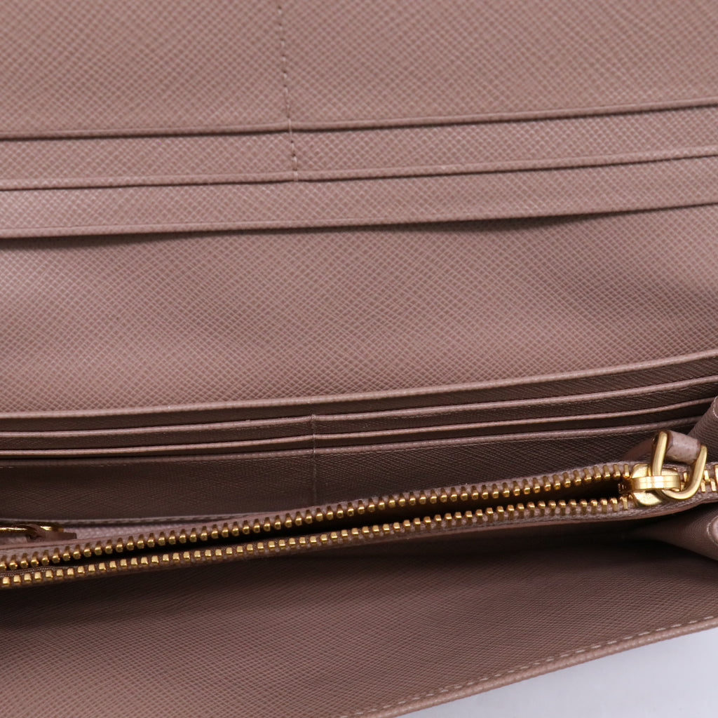 Prada Large Saffiano Leather Wallet with Pass Case W21246