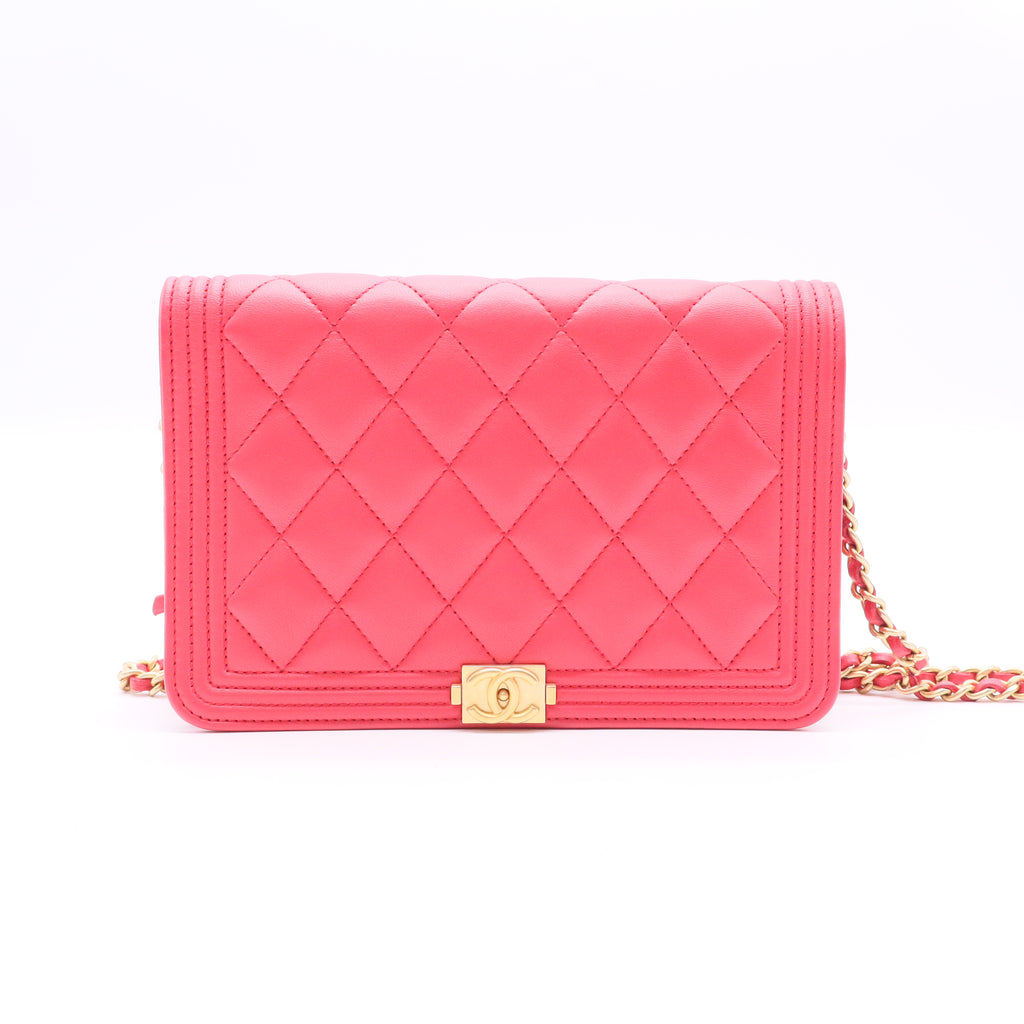 Boy Wallet on Chain Quilted Lambskin