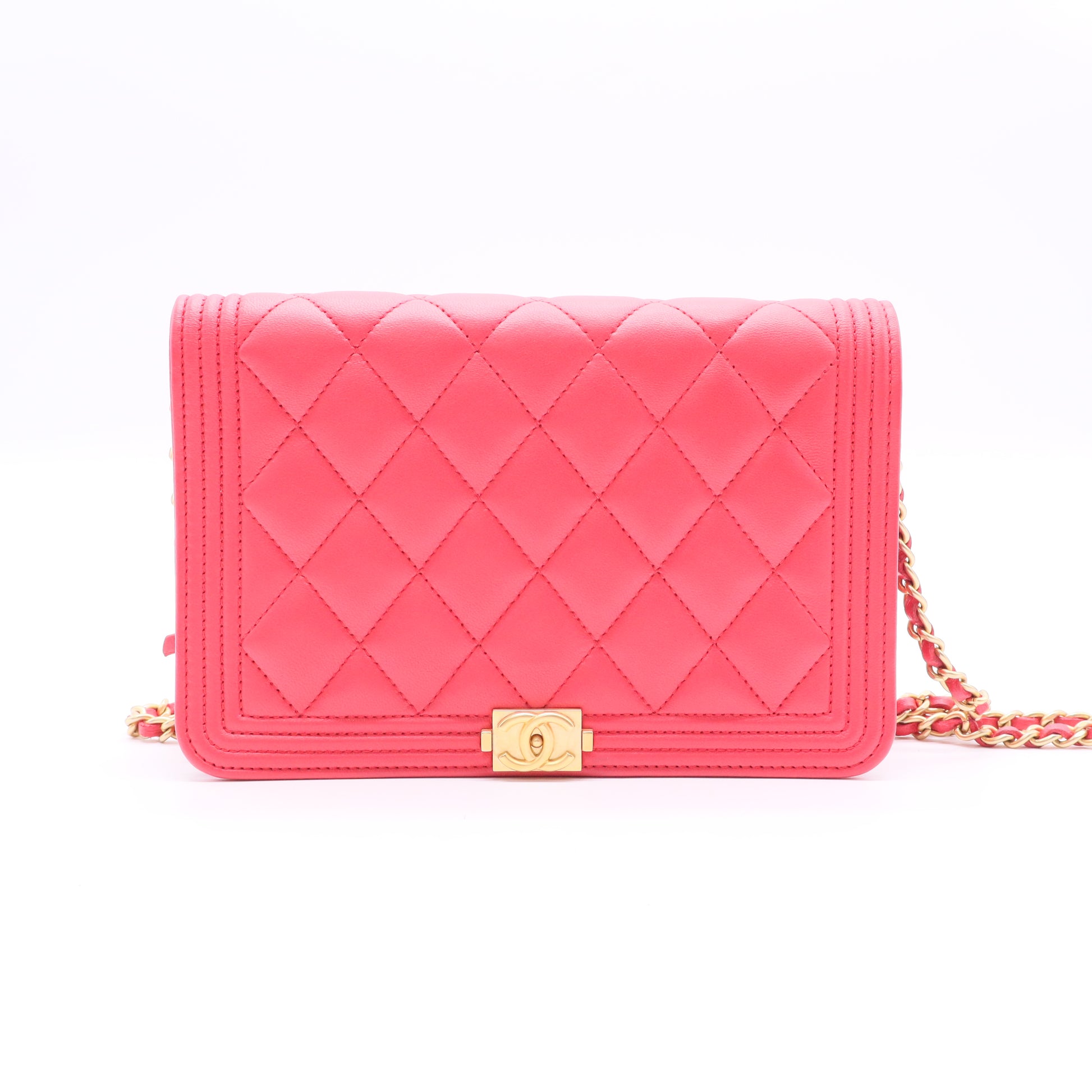 Boy Wallet on Chain Quilted Lambskin